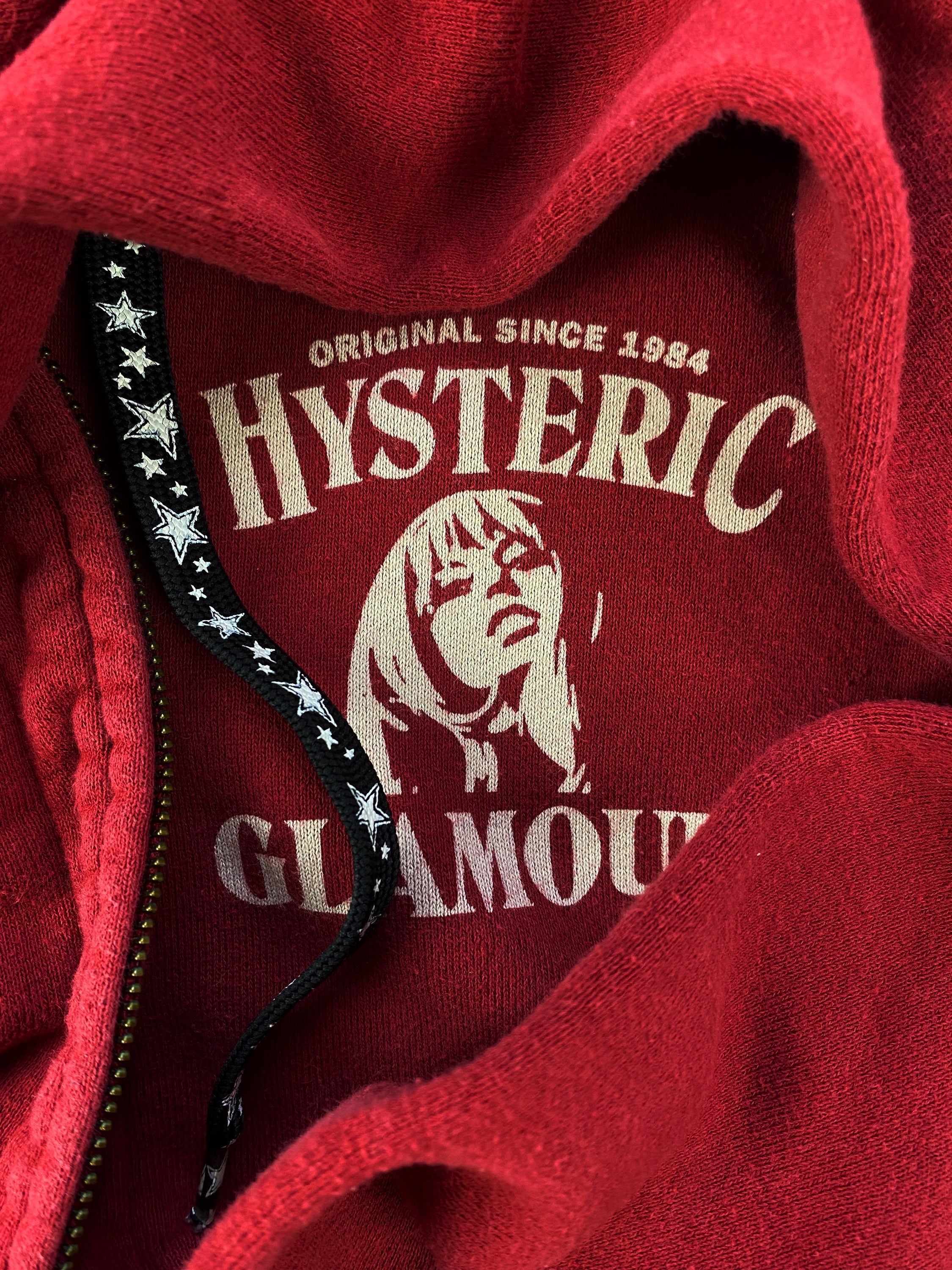 Hysteric Glamour ‘Show Girl’ Full Zip Cherry Red Hoodie