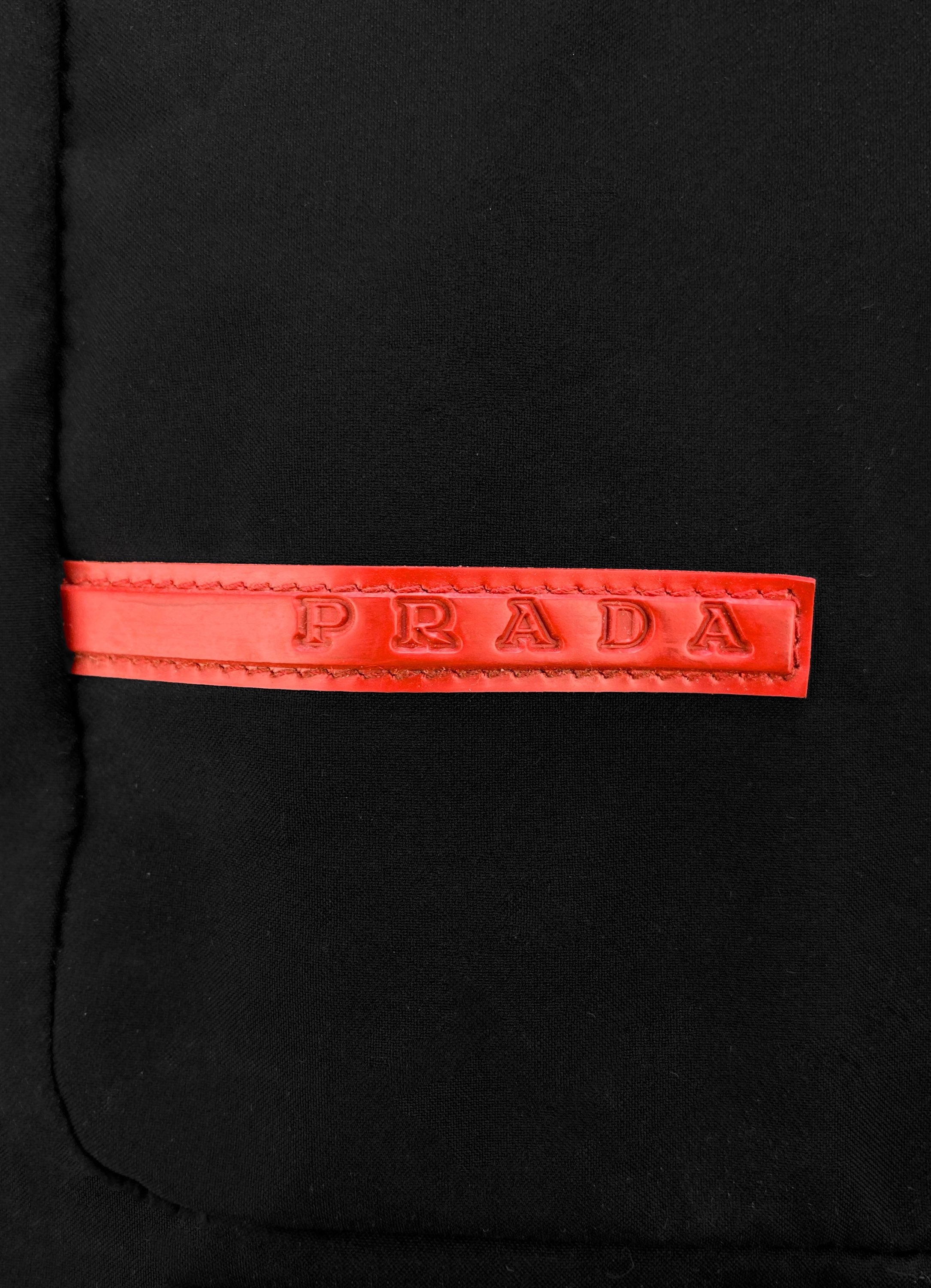 00’s Prada Sport Linea Rossa Nylon Black Duffle Bag
