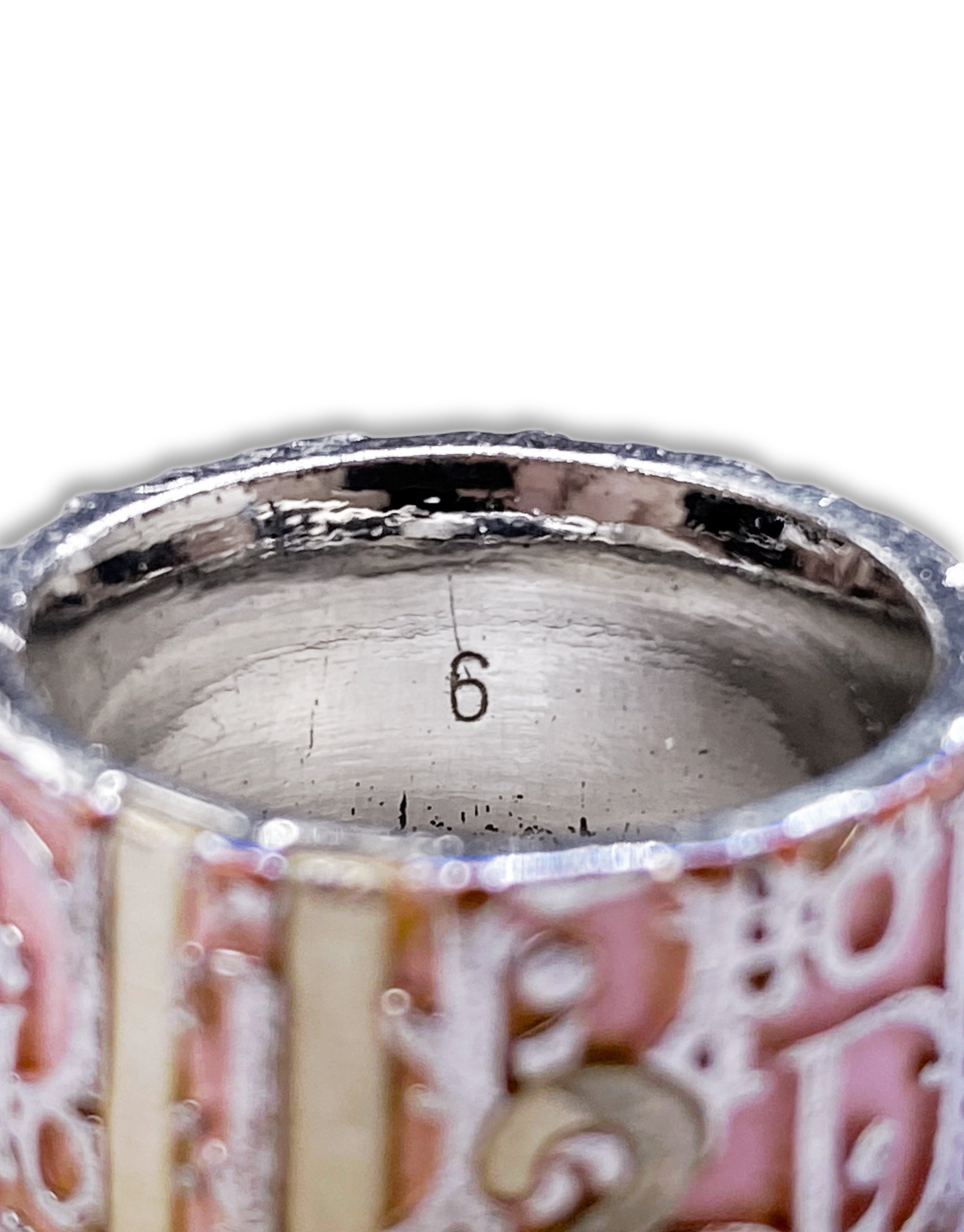 Dior ‘2’ Hot Pint Trotter Monogram Silver Ring