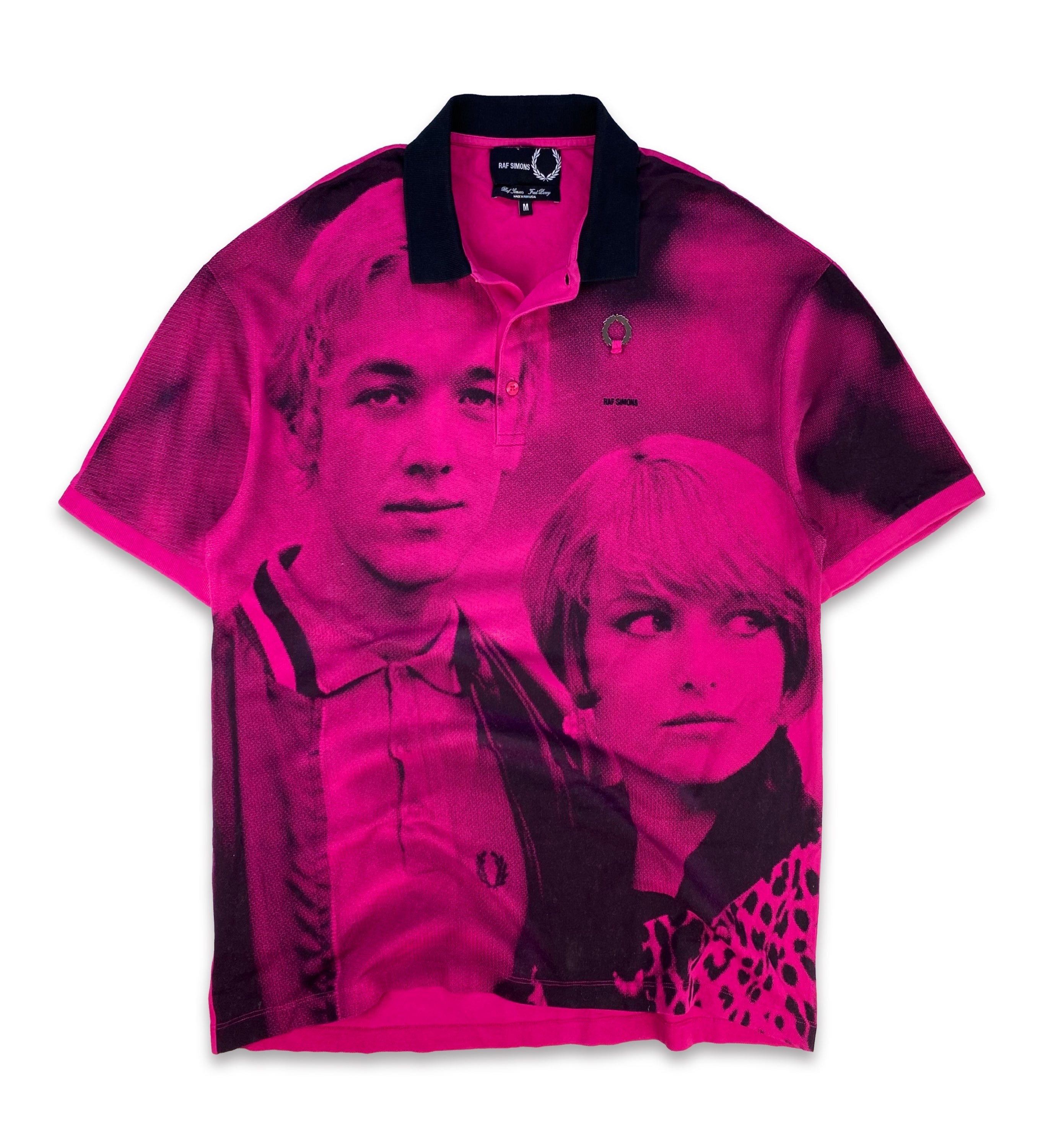 AW18 Raf Simons x Fred Perry ‘Faces’ Magenta Polo Shirt