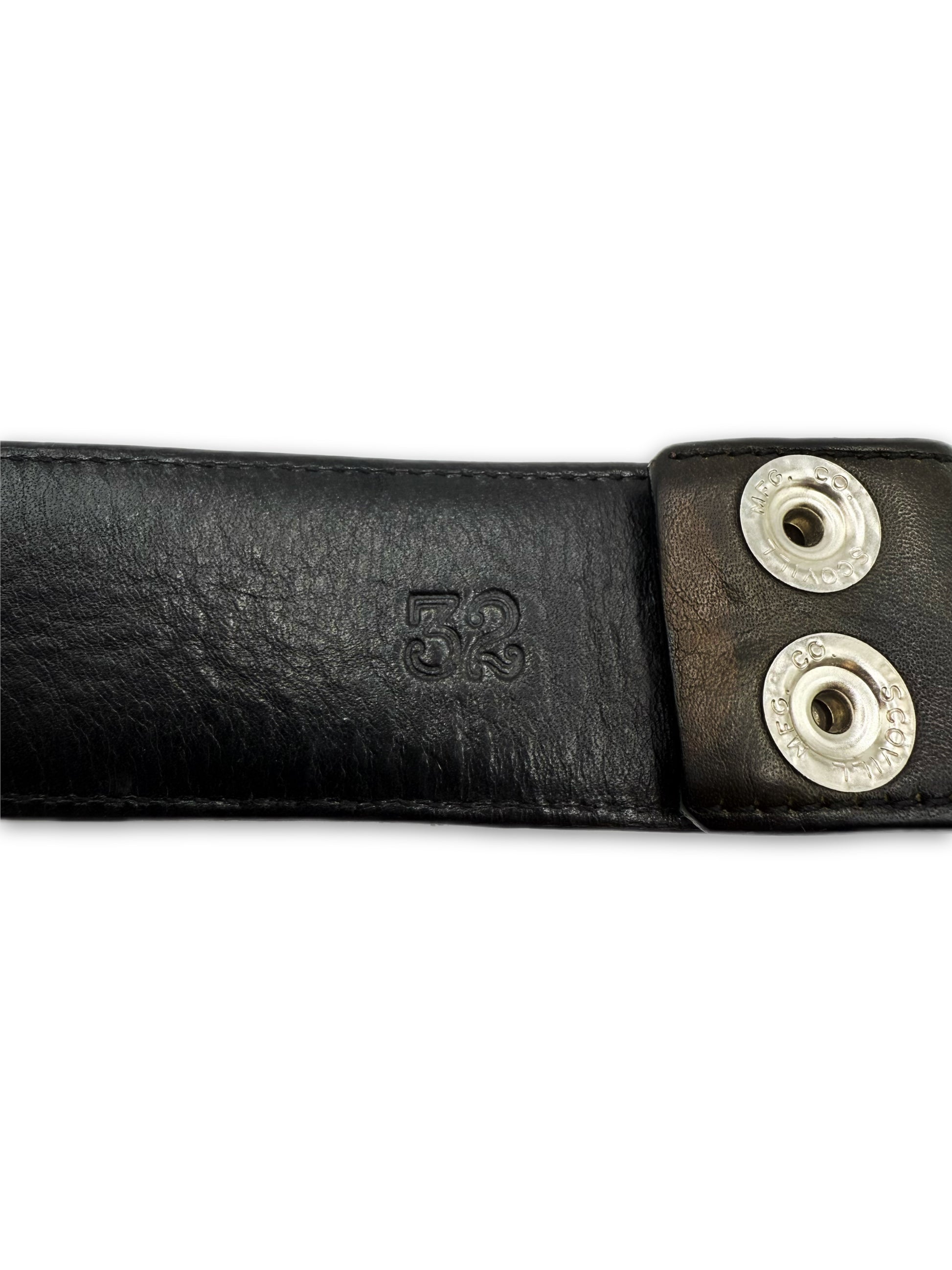 Chrome Hearts Green Camouflage Leather Belt Strap