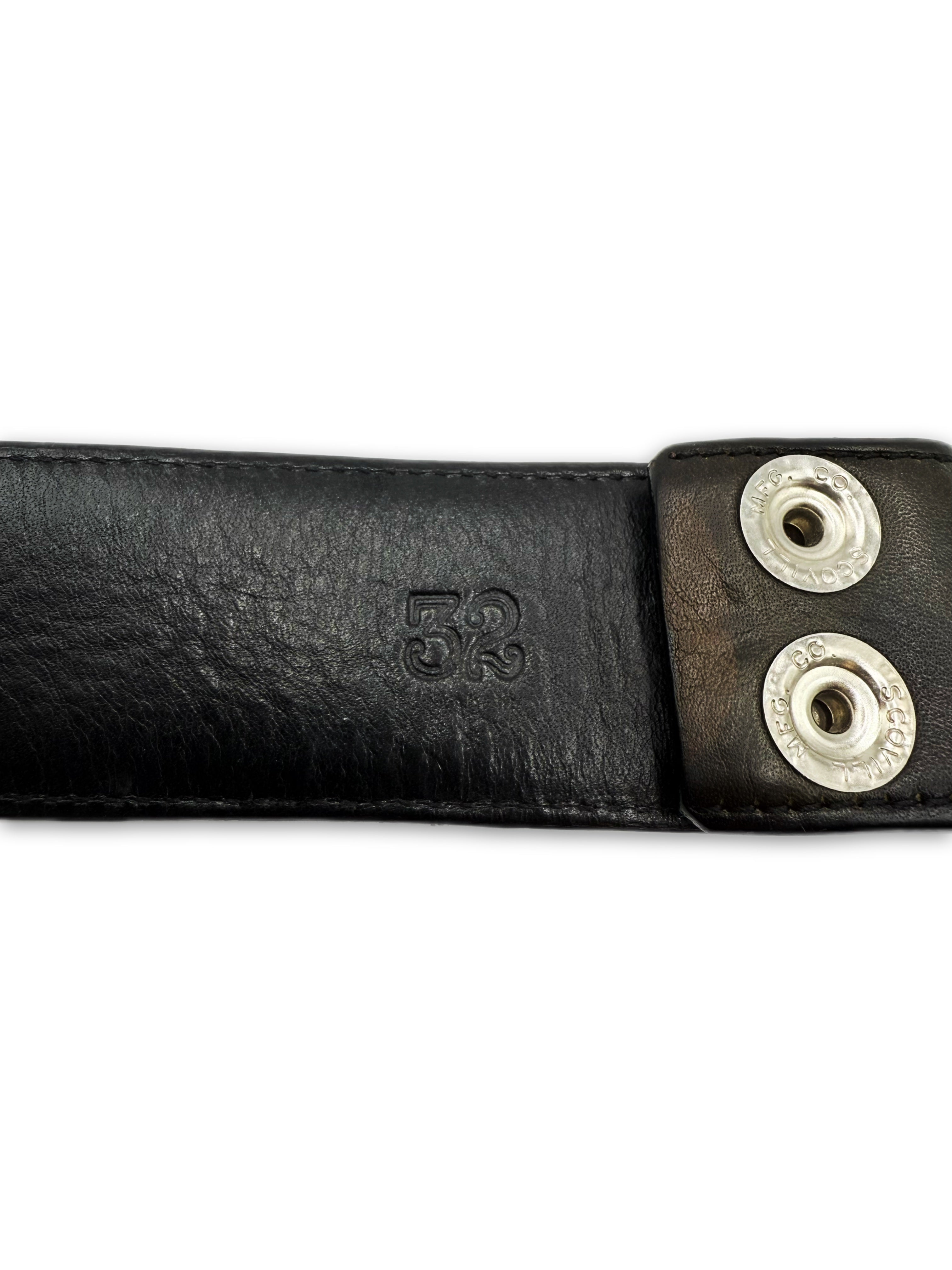 Chrome Hearts Green Camouflage Leather Belt Strap