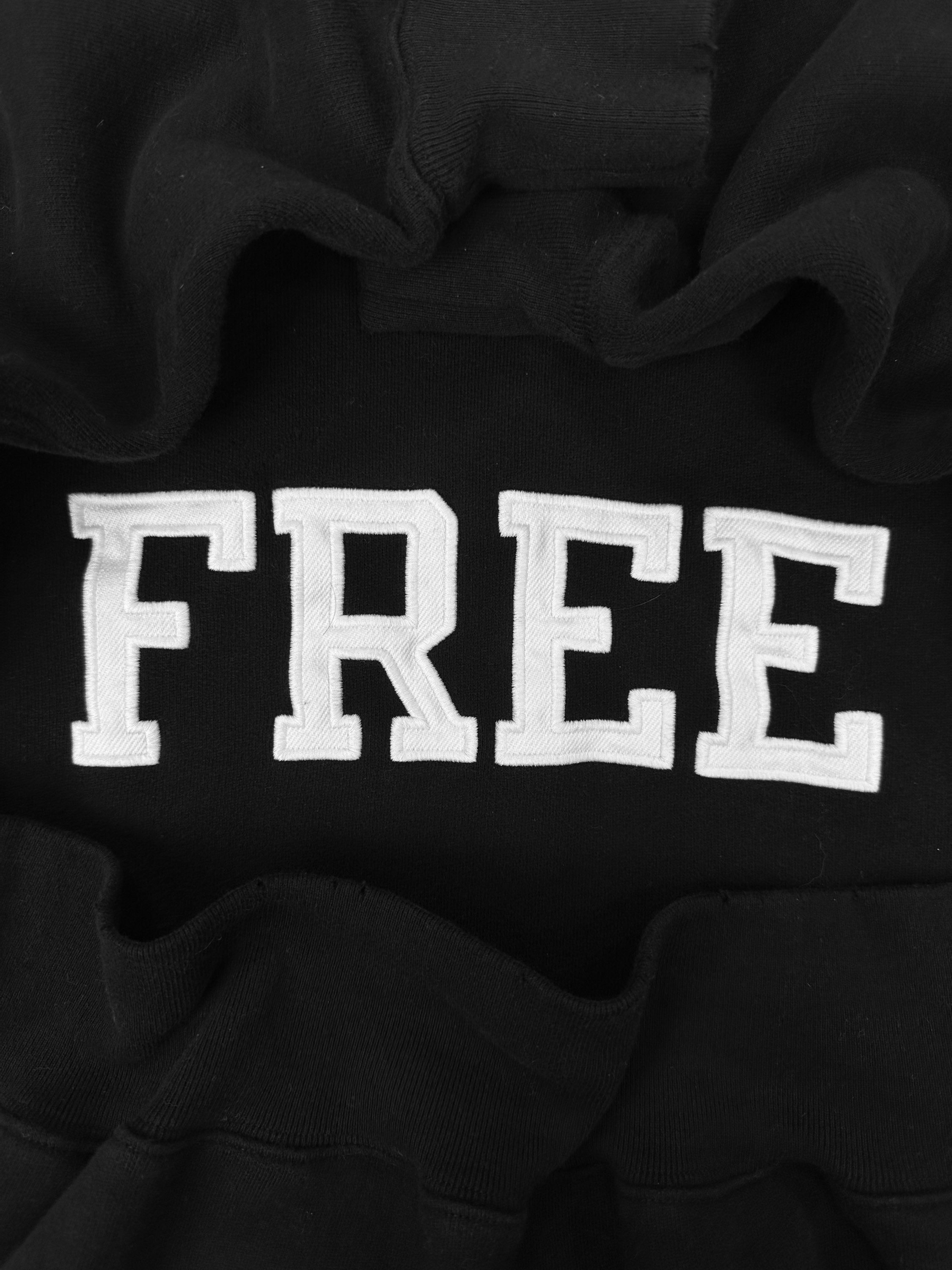AW21 Balenciaga ‘Free’ Collegiate Logo Black Patched Crewneck