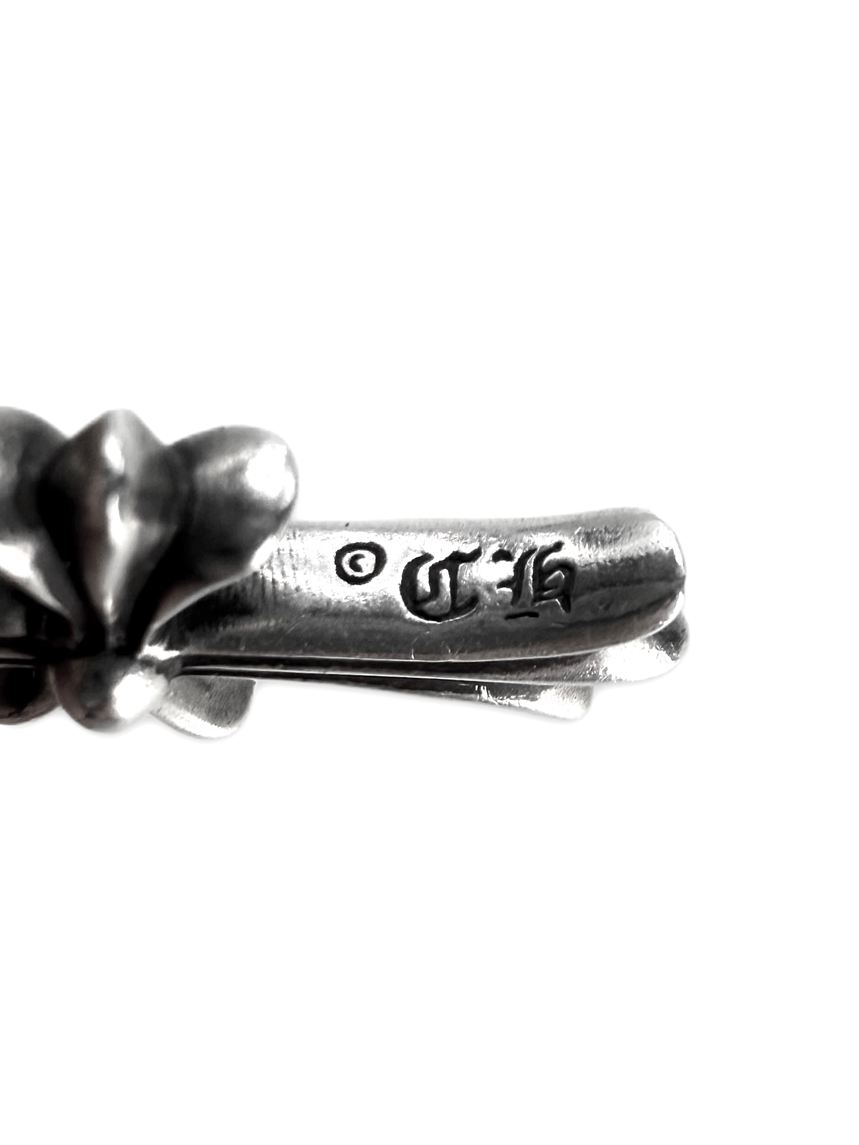 Chrome Hearts Pavé Diamond Tiny E’ 18 in Cross Necklace