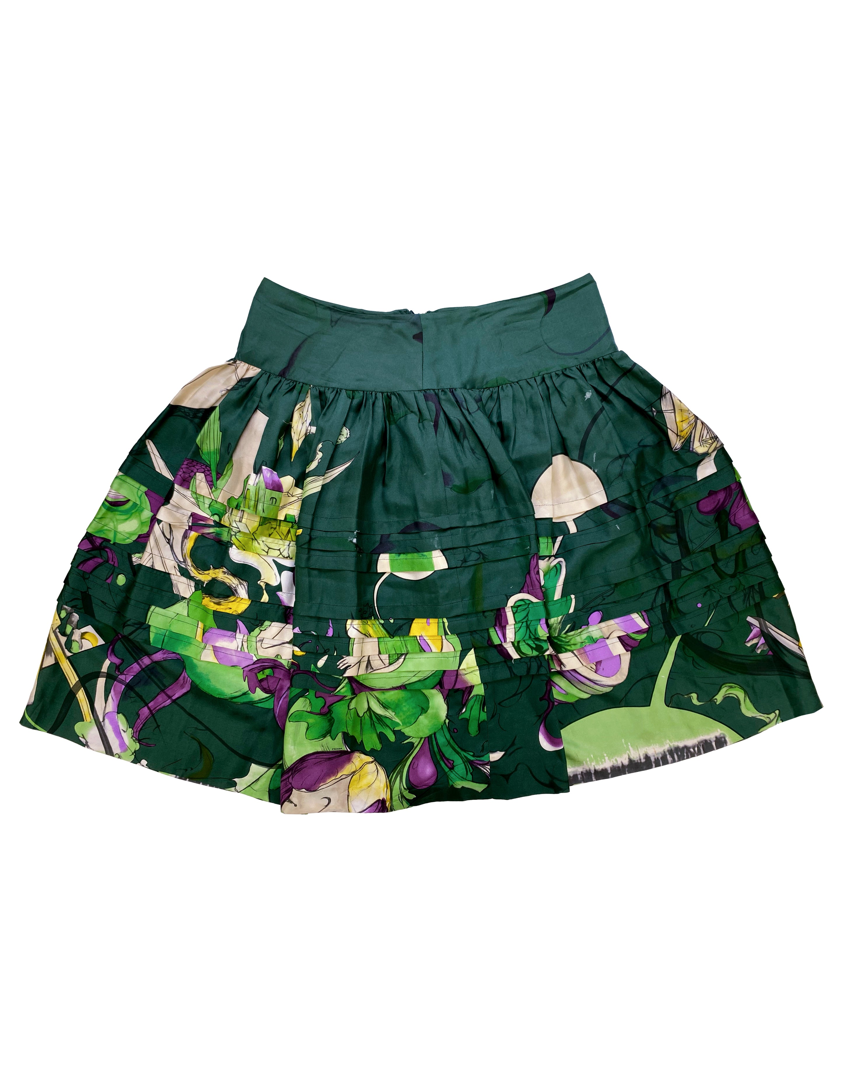 SS08 Prada x James Jean Fairy Print Pleated Skirt