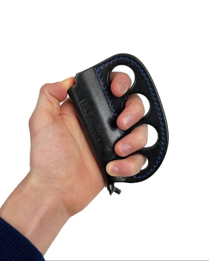 Blackmeans Leather Brass Knuckles Duster Lighter holder