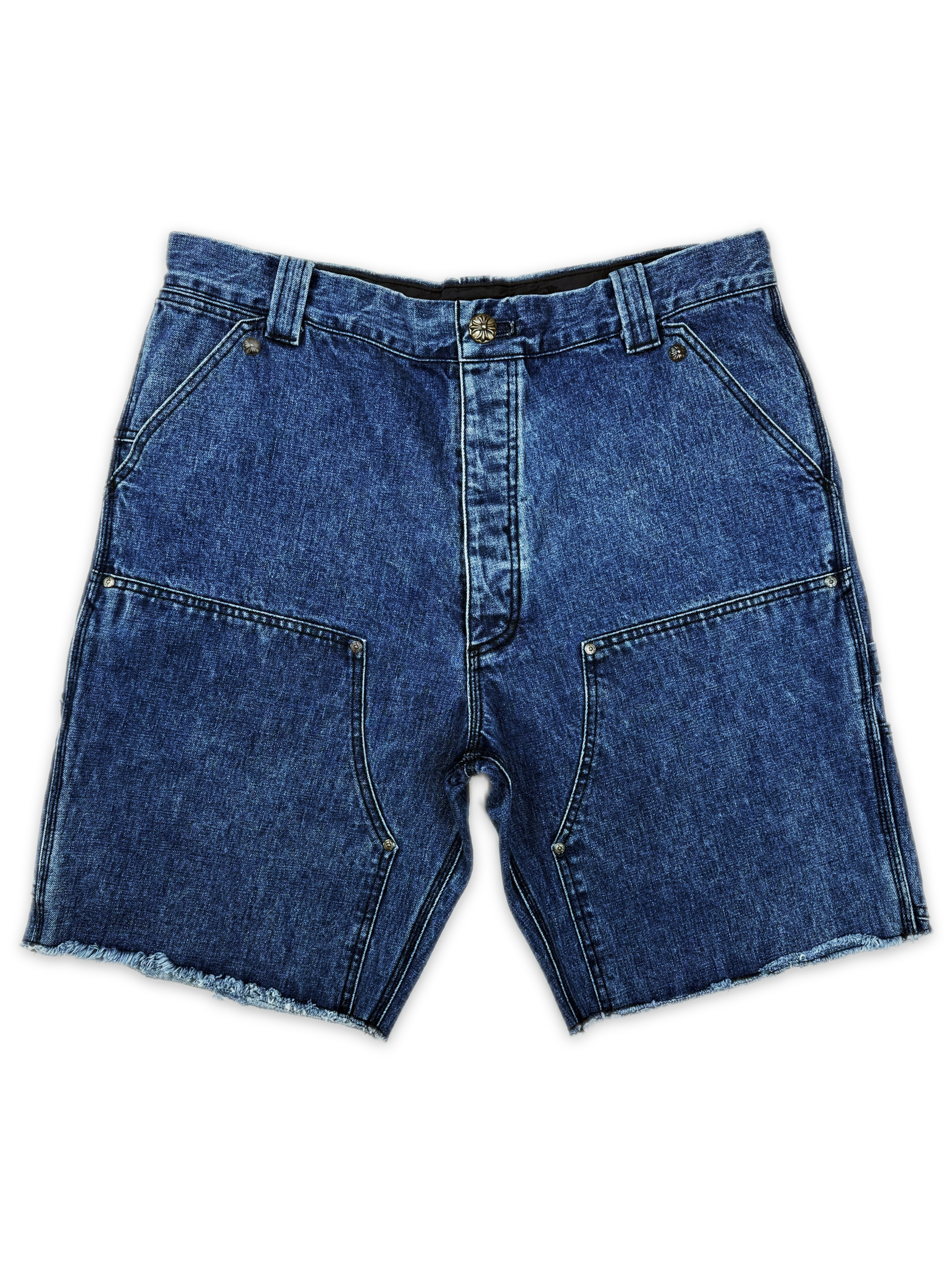 Chrome Hearts Double Knee Carpenter Denim Blue Shorts