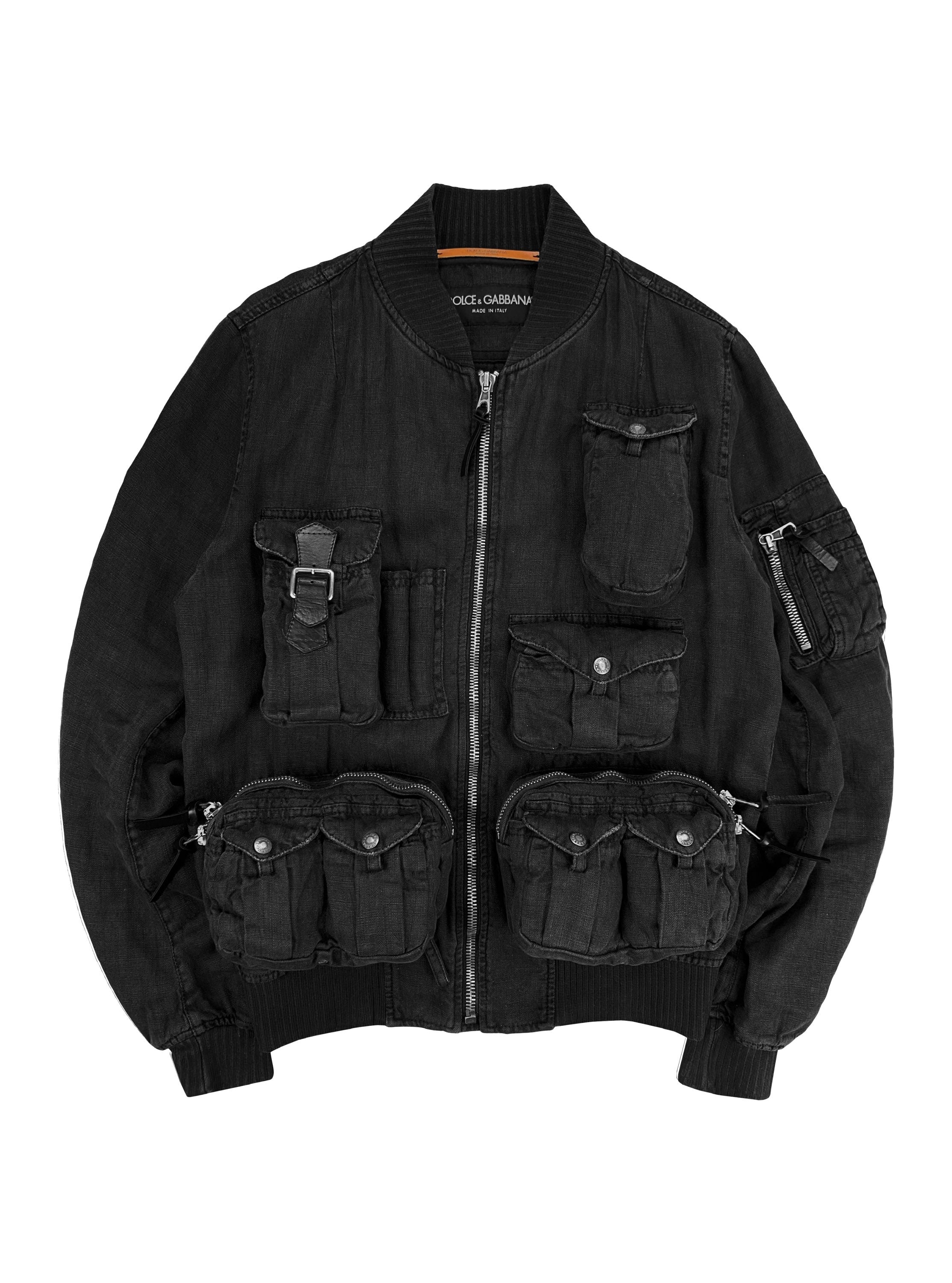 SS03 Dolce & Gabbana 3D Cargo Pocket Ash Grey Hunting Jacket