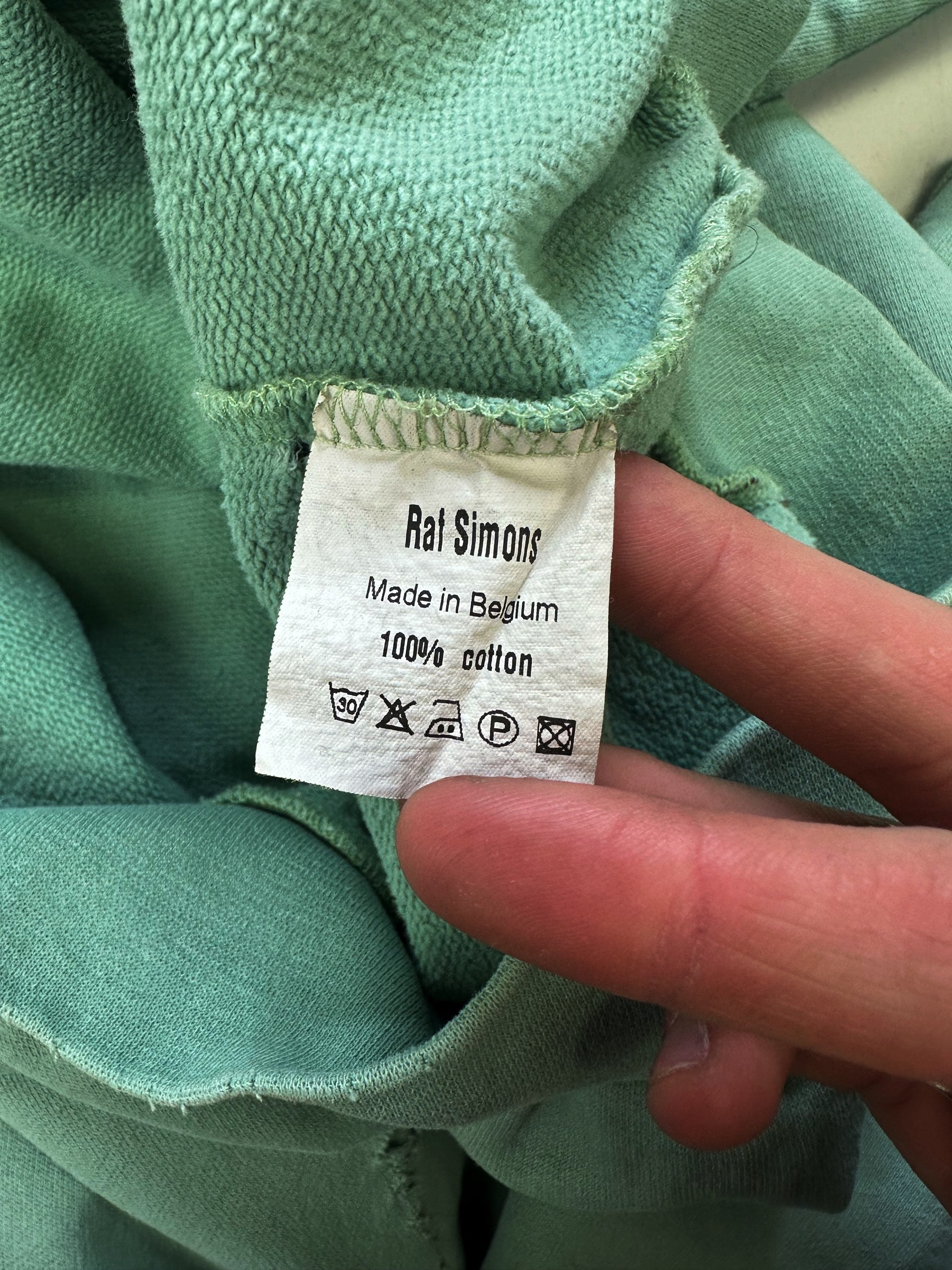 AW02 Raf Simons ‘Nebraska’ Mint Collegiate Logo Crewneck