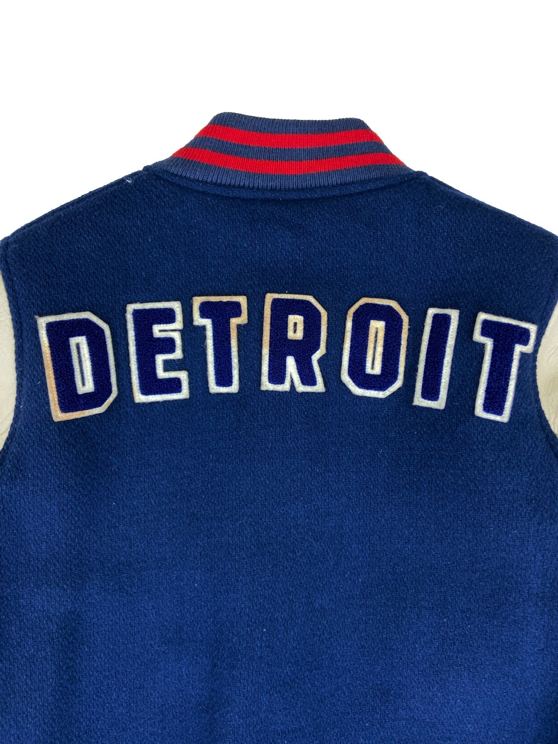Hysteric Glamour “Detroit” Blue Patched Leather Varsity Jacket