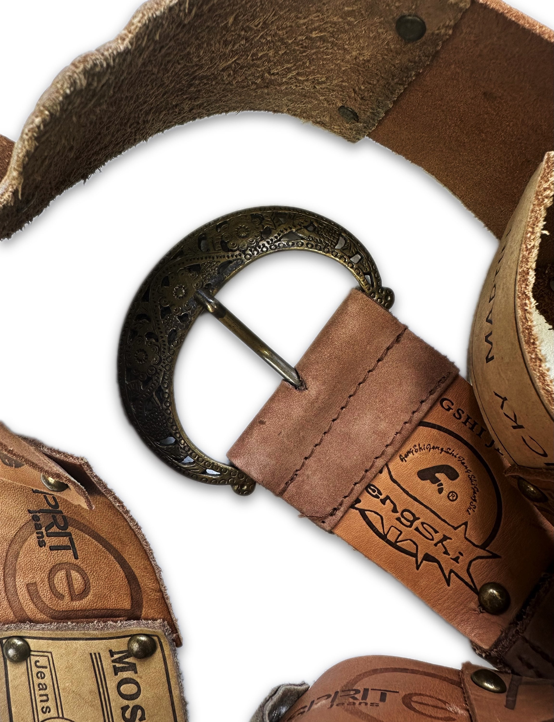 00s Dolce &amp; Gabbana ‘Jacron Label’ 16 Patch Leather Belt