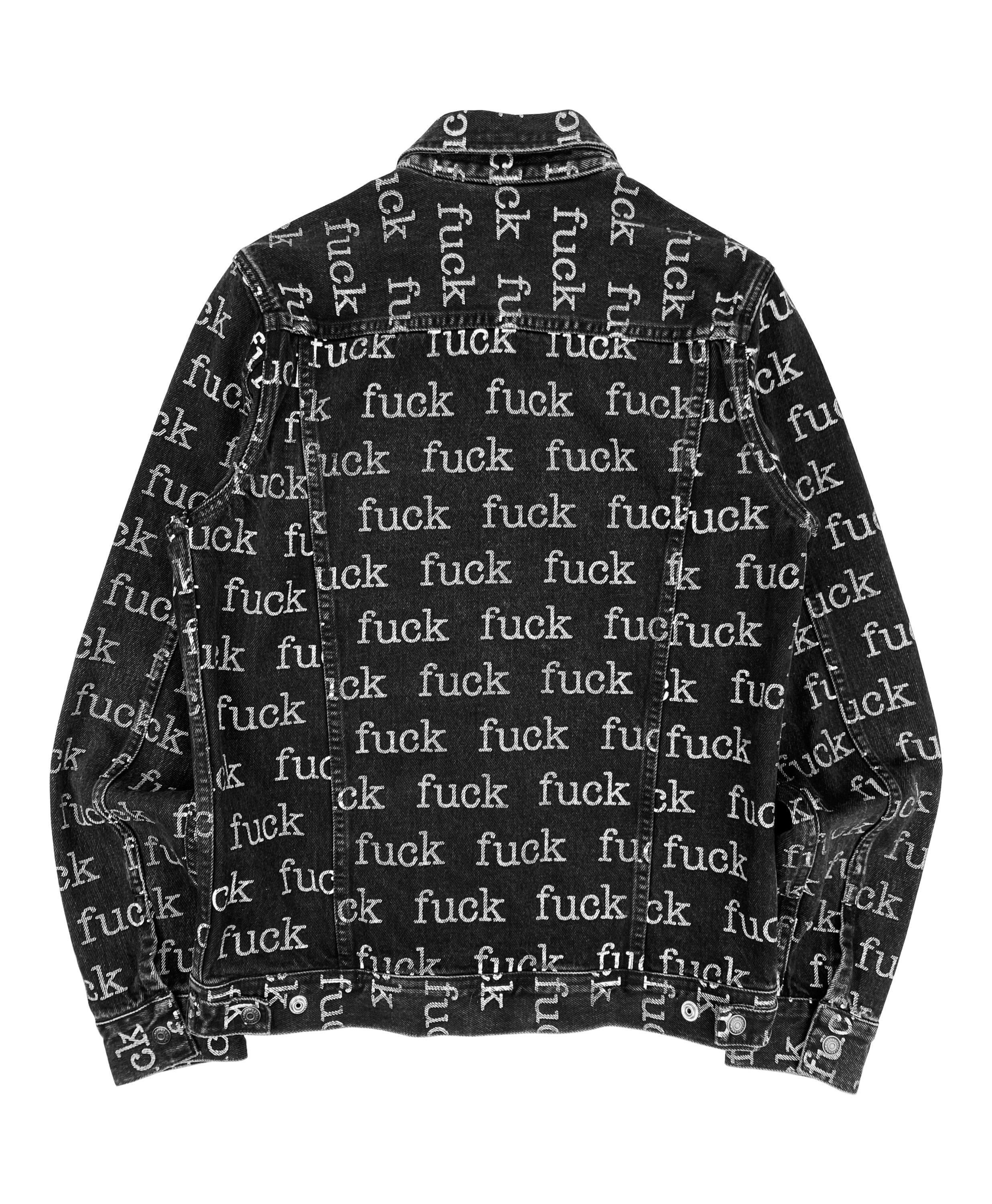 SS13 Supreme ‘Fuck’ Typewriter Slogan Denim Trucker Jacket