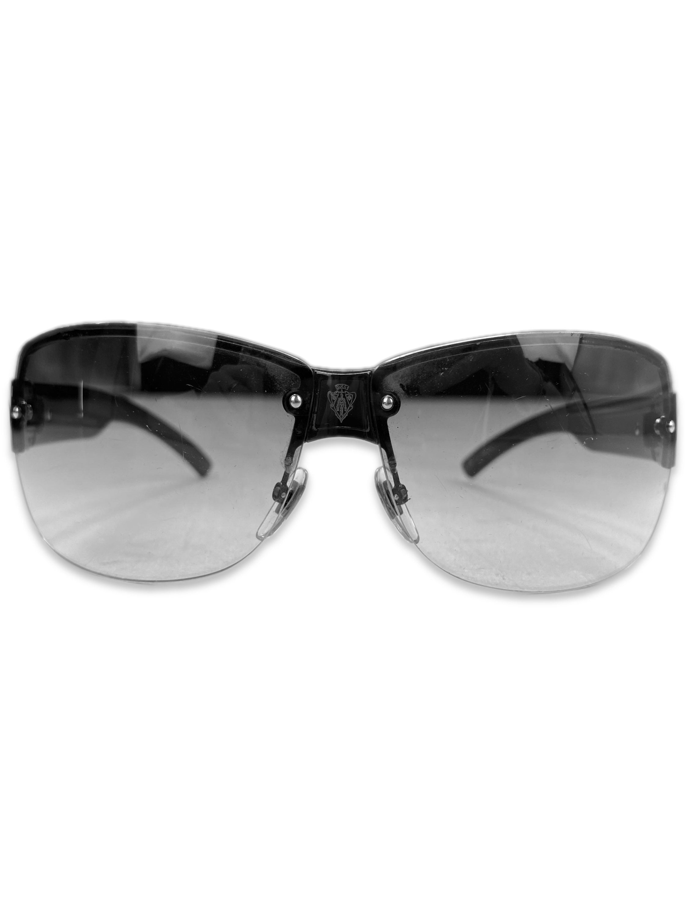 Gucci ‘G’ Ombré Gradient Tint Black Matte Rounded Sunglasses
