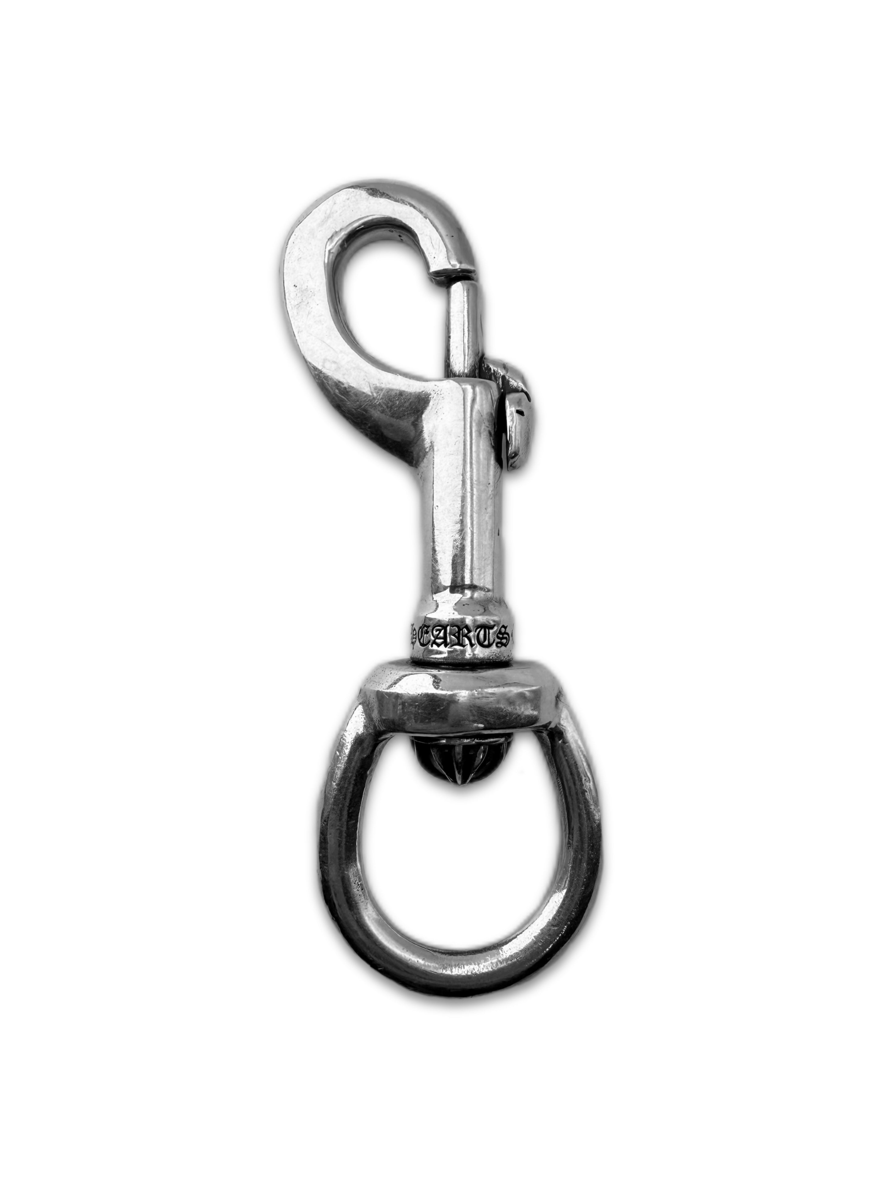 Chrome Hearts .925 Silver Hand Etched Cross Carabiner Clip