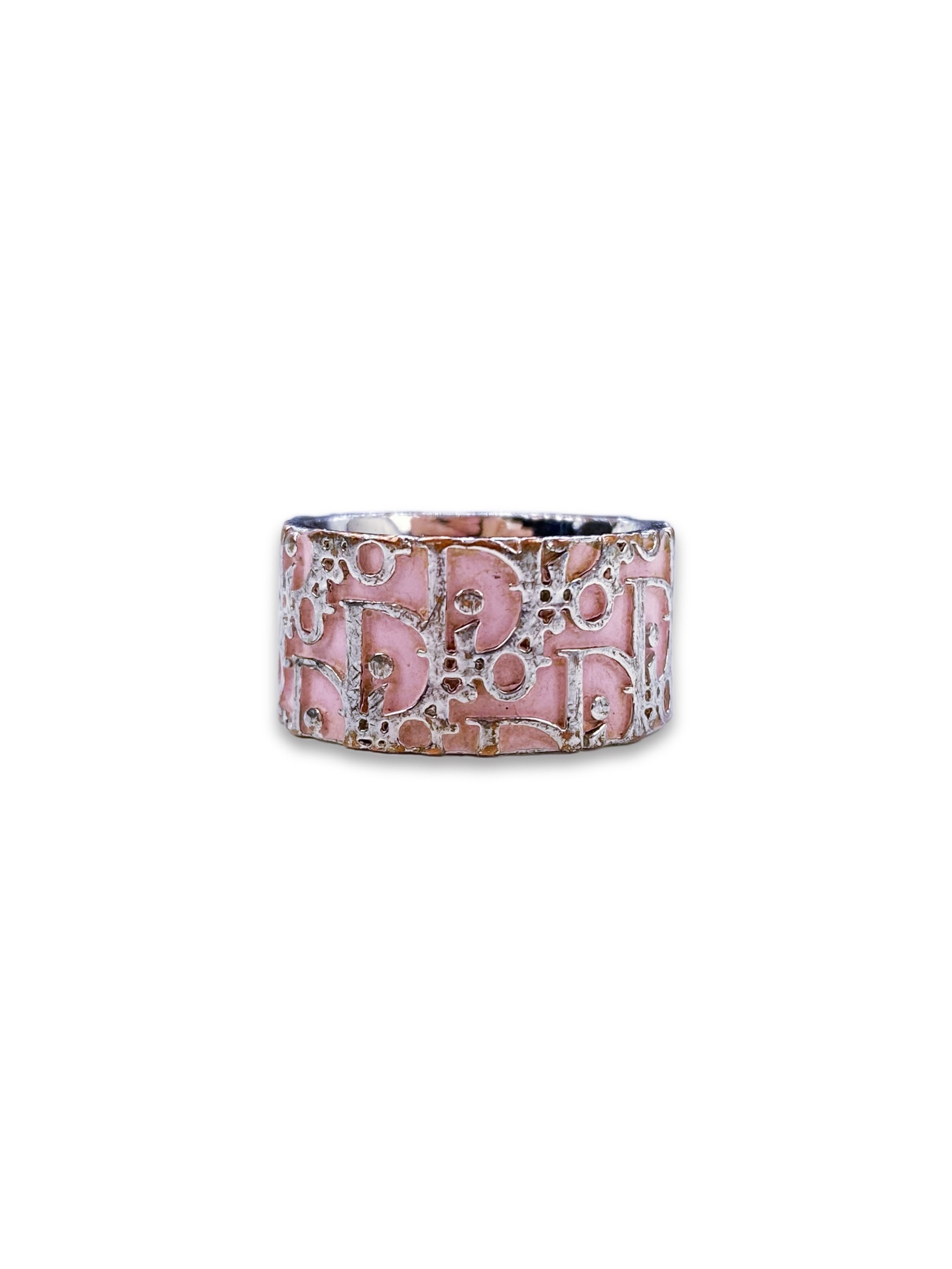 Dior ‘2’ Hot Pint Trotter Monogram Silver Ring