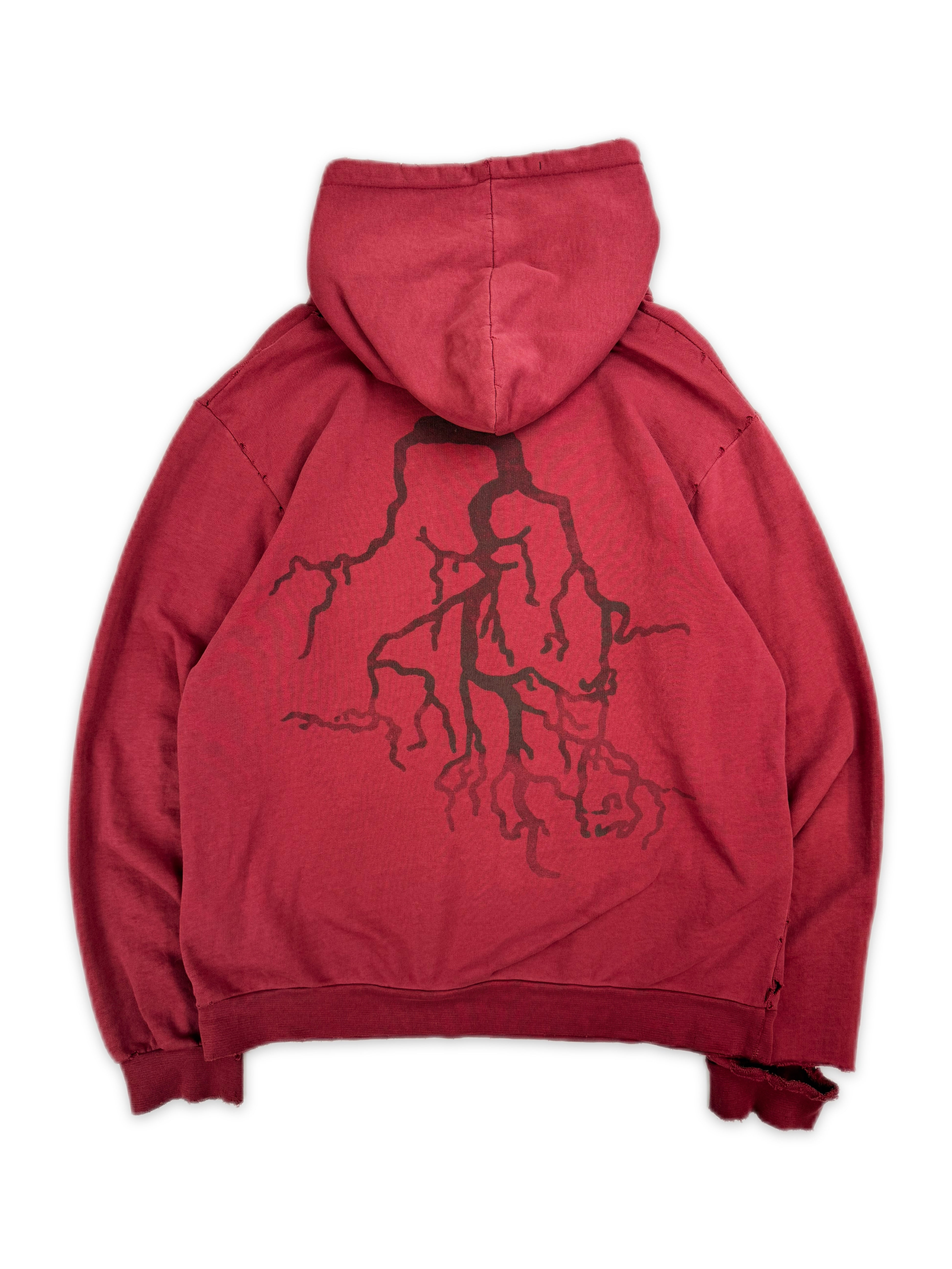 AW02 Raf Simons ‘Virginia Creeper’ Red Faded Roots Hoodie