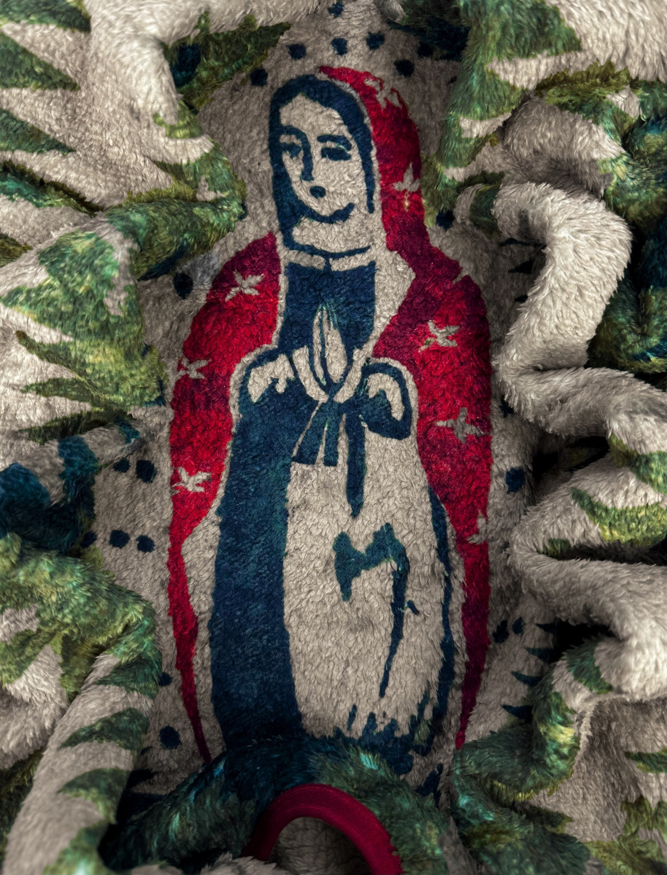AW22 Kapital ‘Virgen Guadalupe’ Damask Full-zip Fleece Jacket