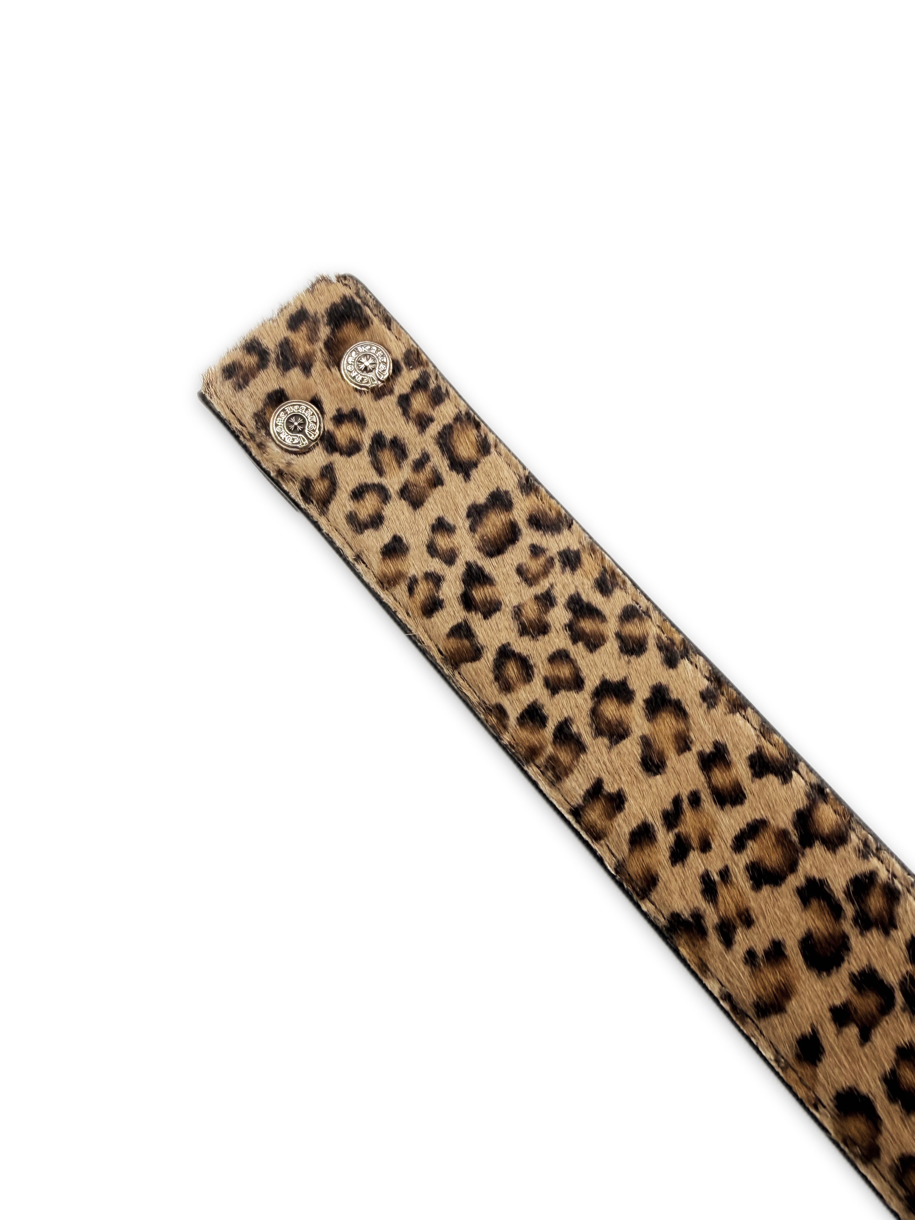 Chrome Hearts Cheetah Pony Hair Leather .925 Silver Belt Strap