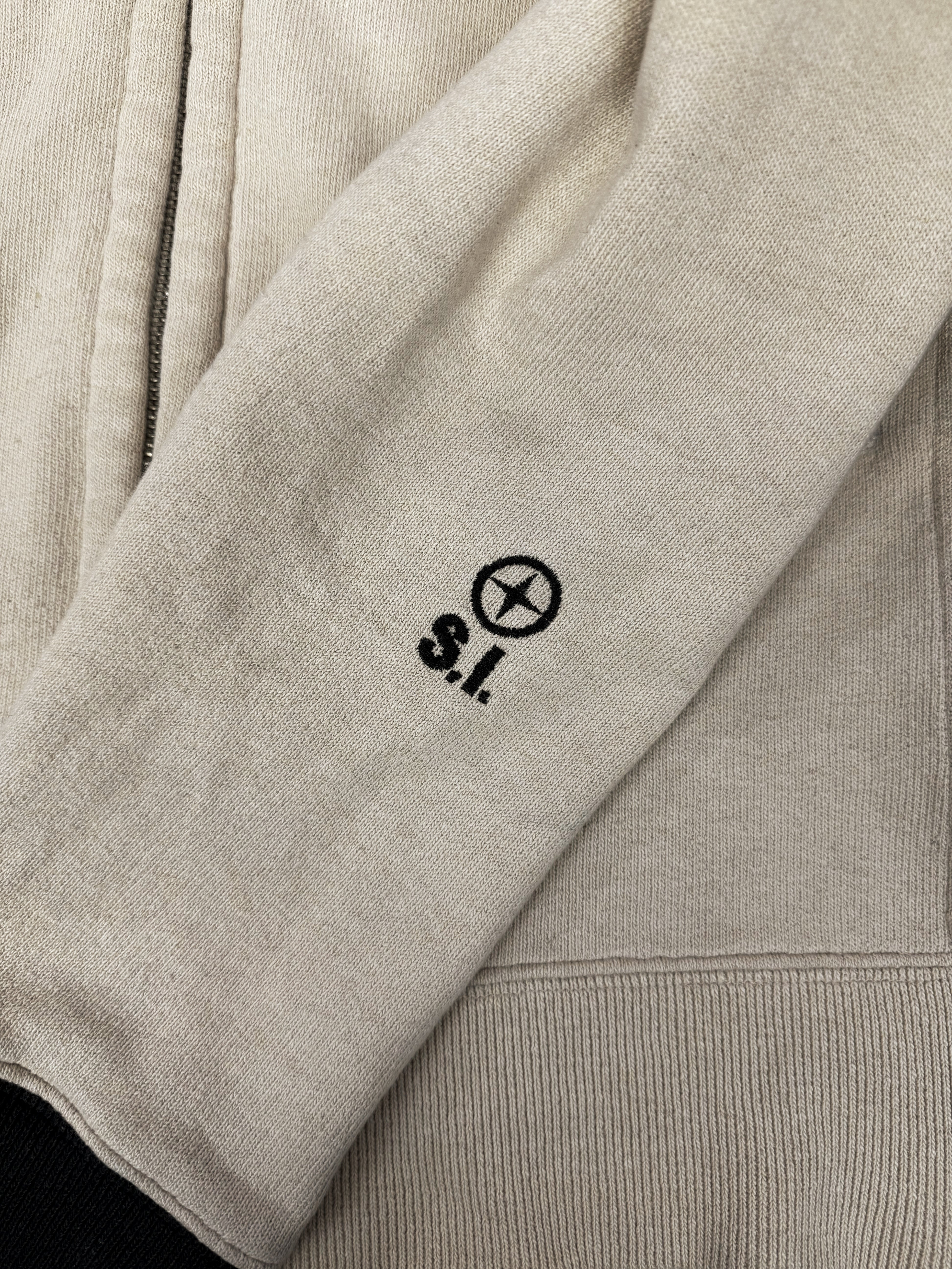 00s Stone Island Embroidered Logo Two Tone Full Zip-up Hoodie
