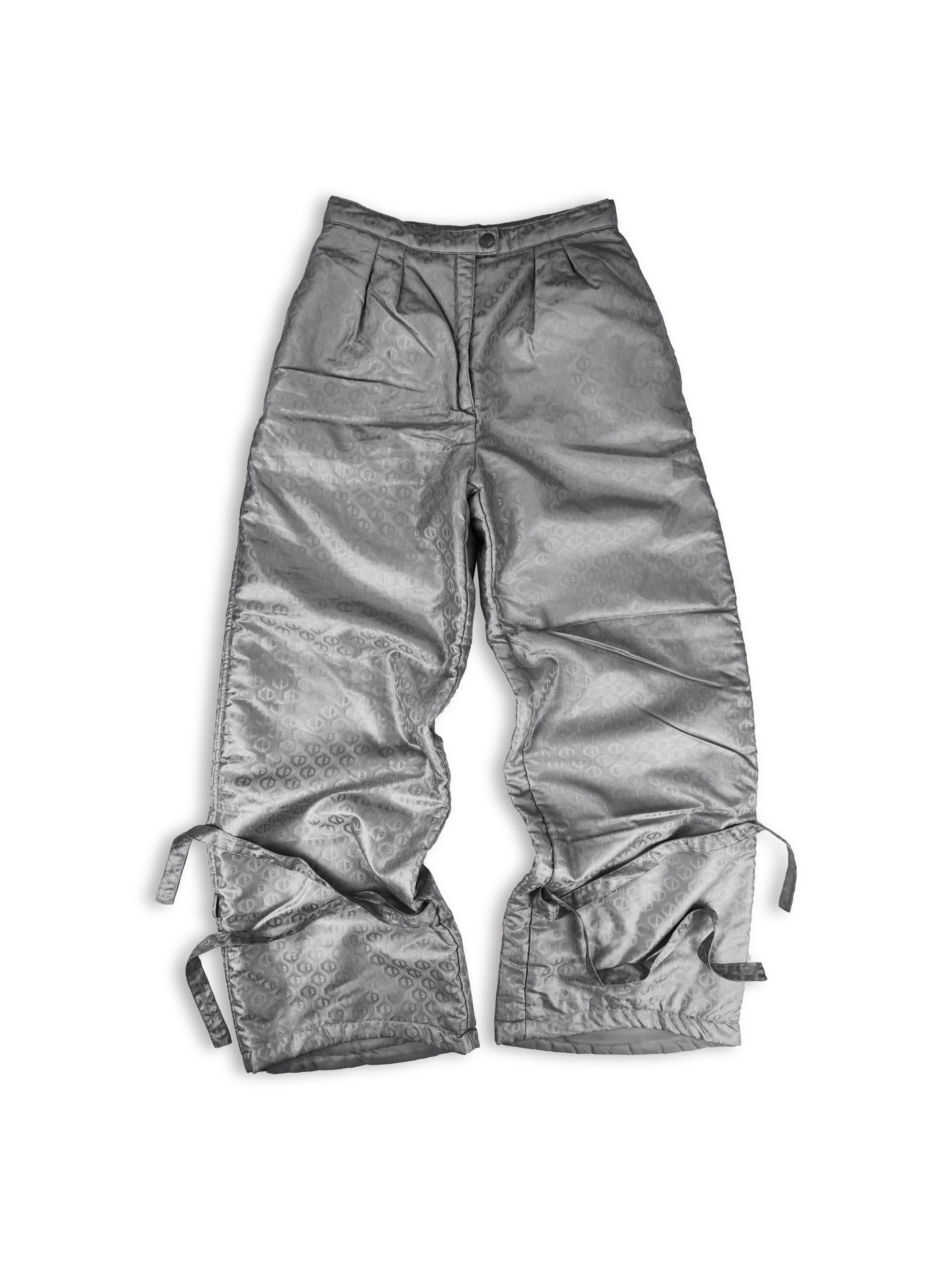 90s Dior ‘CD’ Monogram Metallic Wide Cut Snow Pants