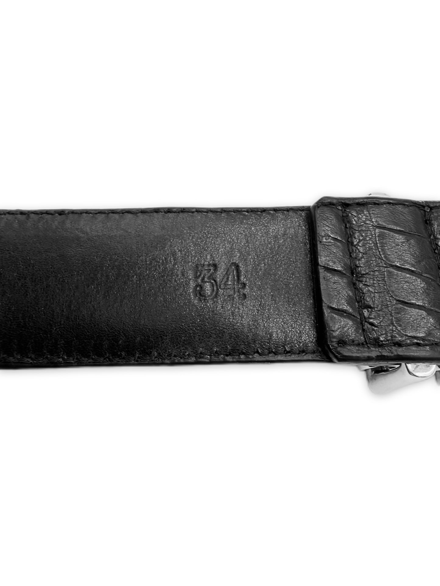 Chrome Hearts Alligator Leather Pyramid Stud .925 Silver Black Roller Belt