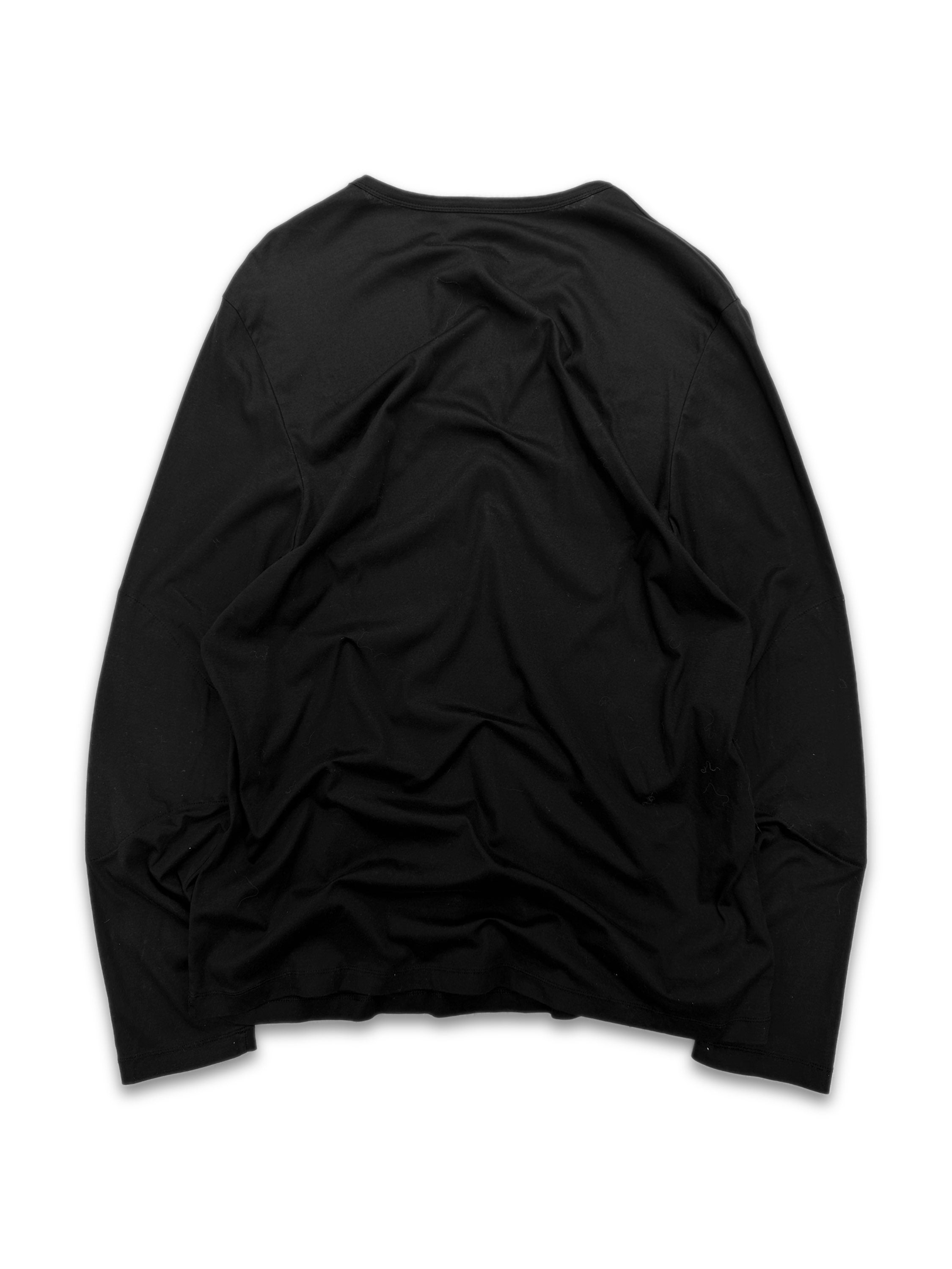 00s Helmut Lang ‘Armoured’ Elbow Padded Black Long Sleeve Shirt