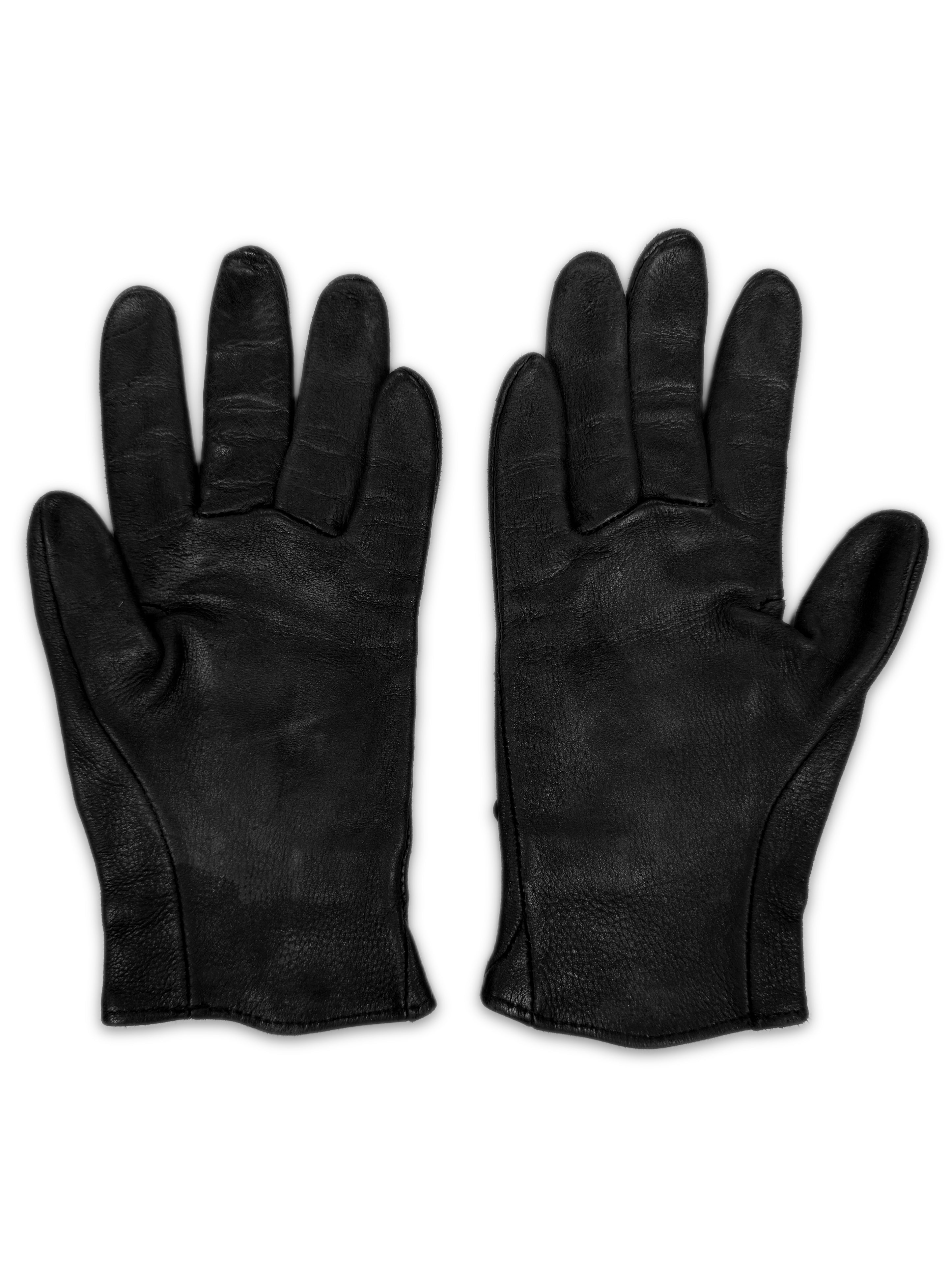 Chrome Hearts Triple Cross Patch Black Leather Driving Gloves