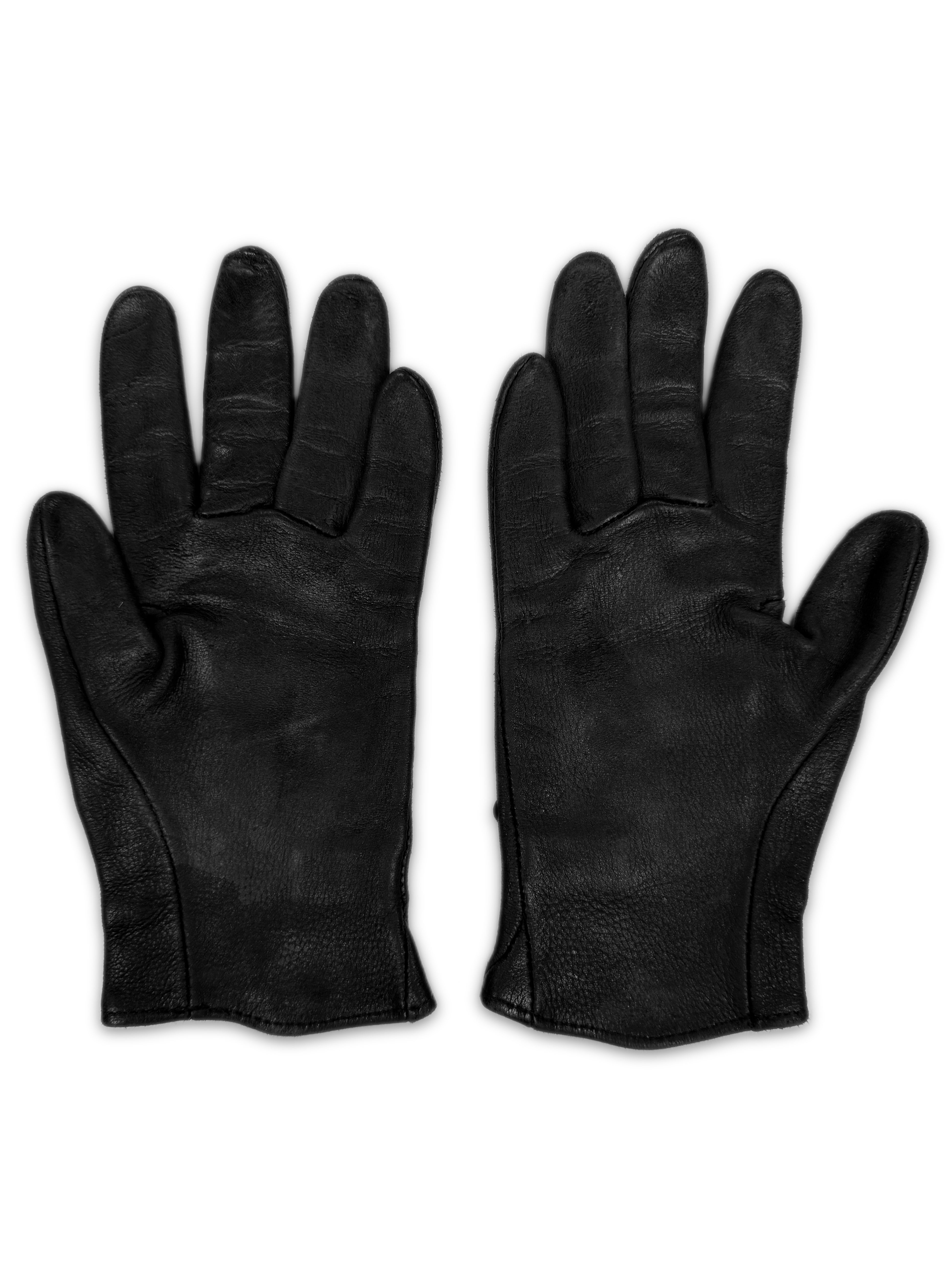 Chrome Hearts Triple Cross Patch Black Leather Driving Gloves