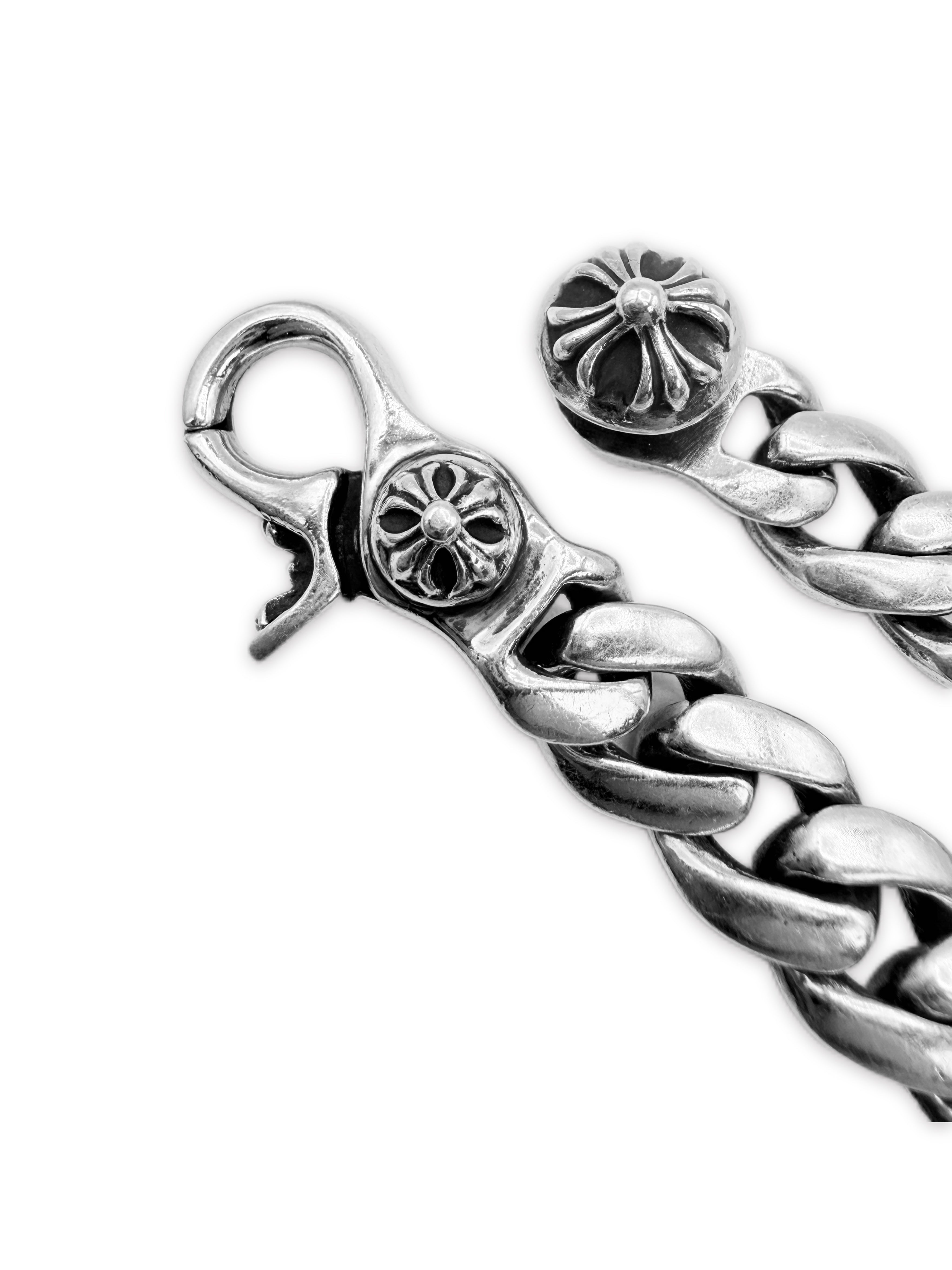Chrome Hearts Small Cuban Link Lobster Clasp .925 Silver Bracelet