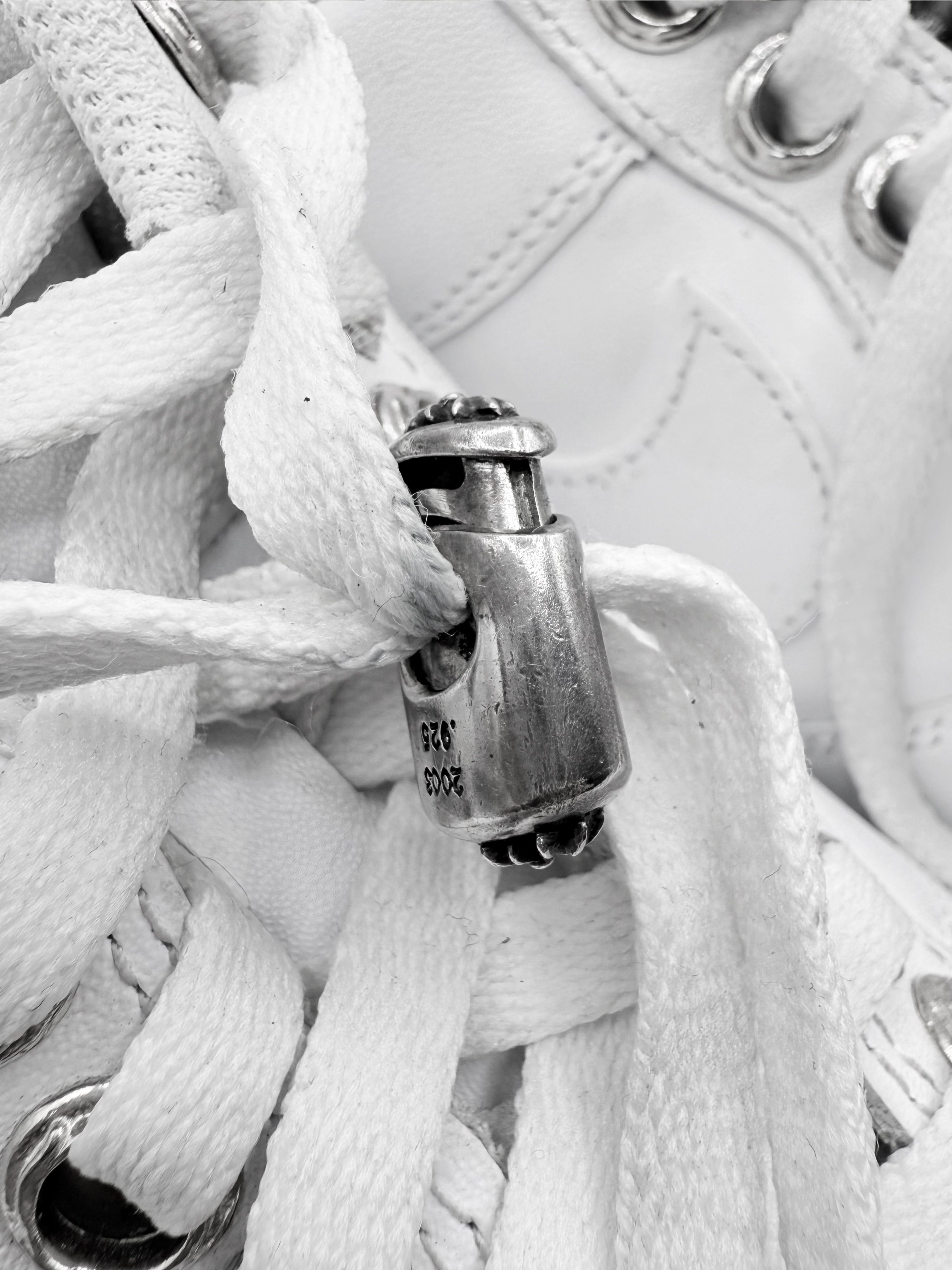 Chrome Hearts Air Force 1 Dagger Lace Locks White Leather Sneakers