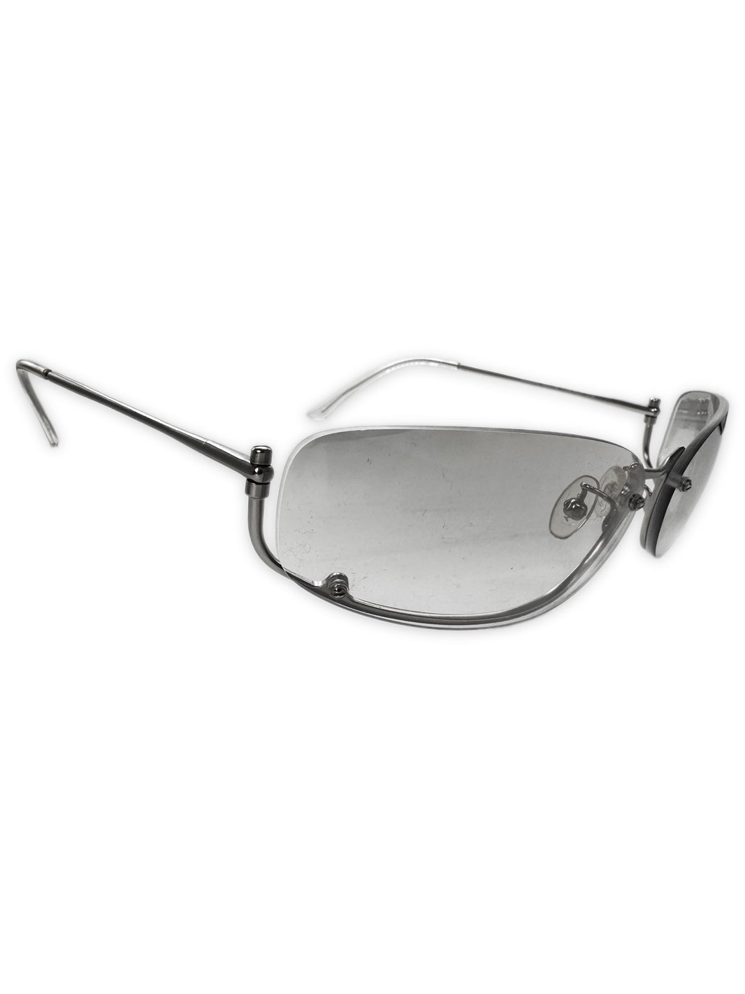 00s Prada Rimless Clear Tint Metallic Sunglasses