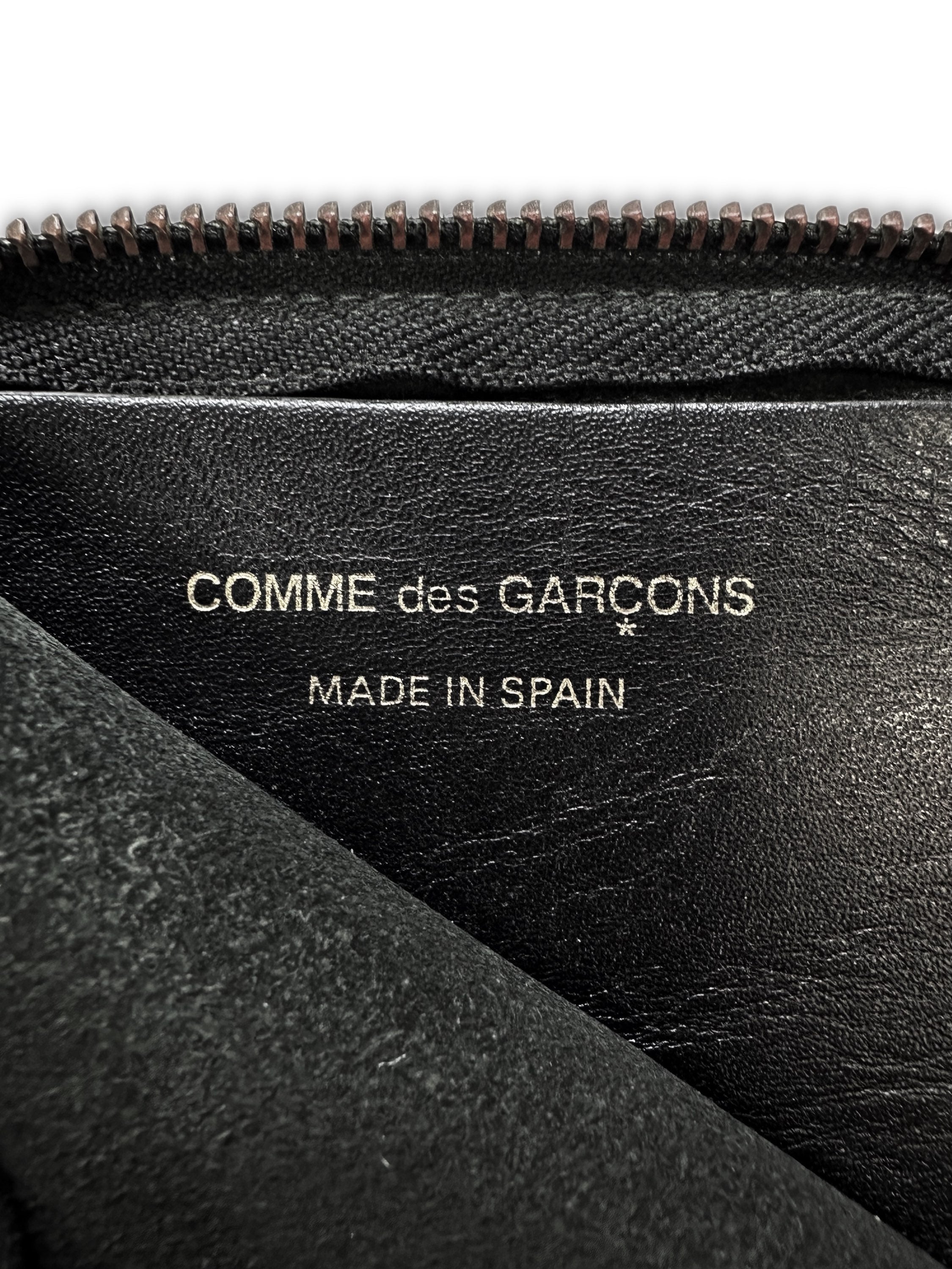 00s Comme des Garçons Square Zip Black Leather Card Holder