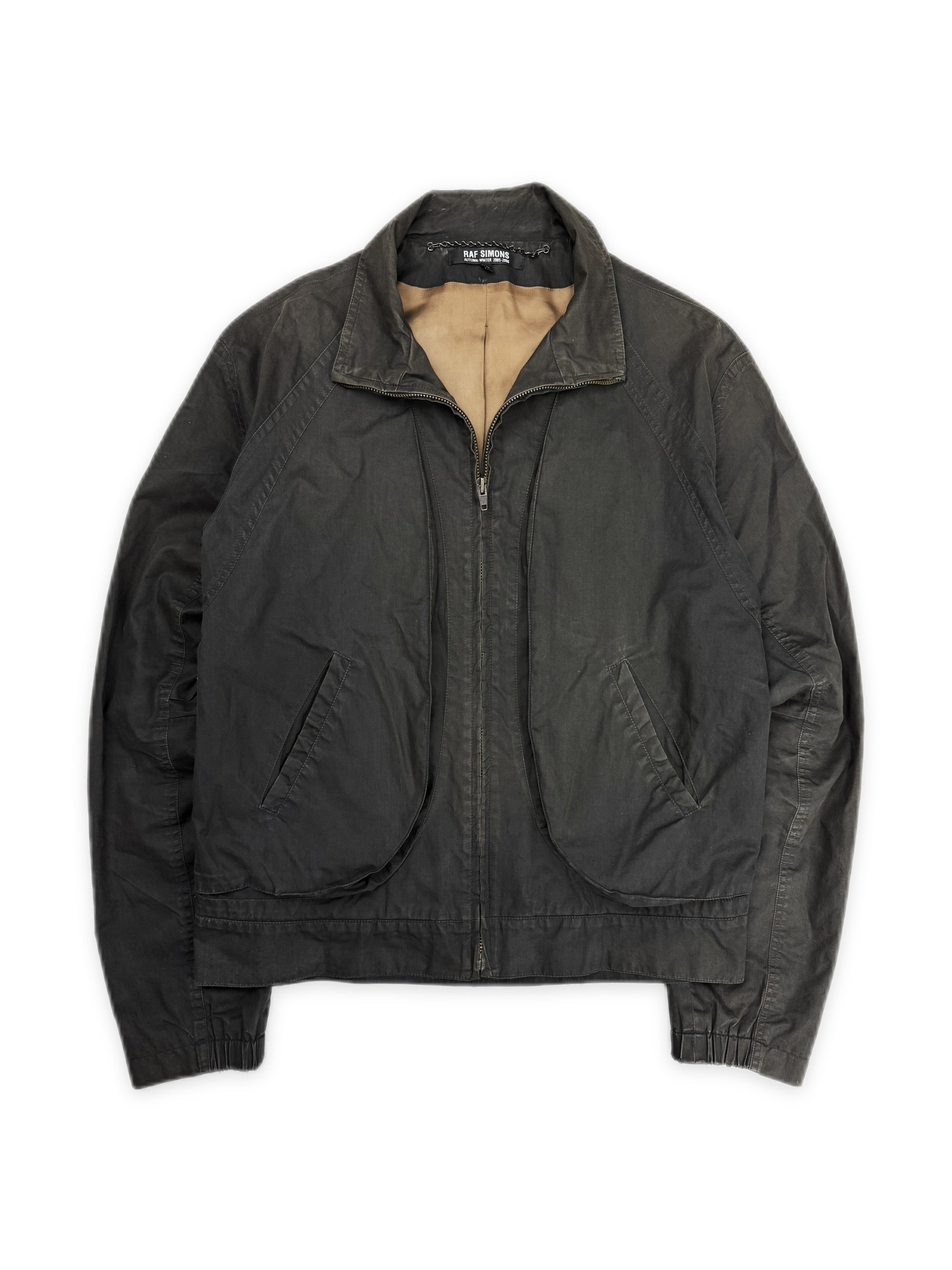 AW05 Raf Simons ‘Figure Eight’ Pleated Sun Faded Flight Jacket