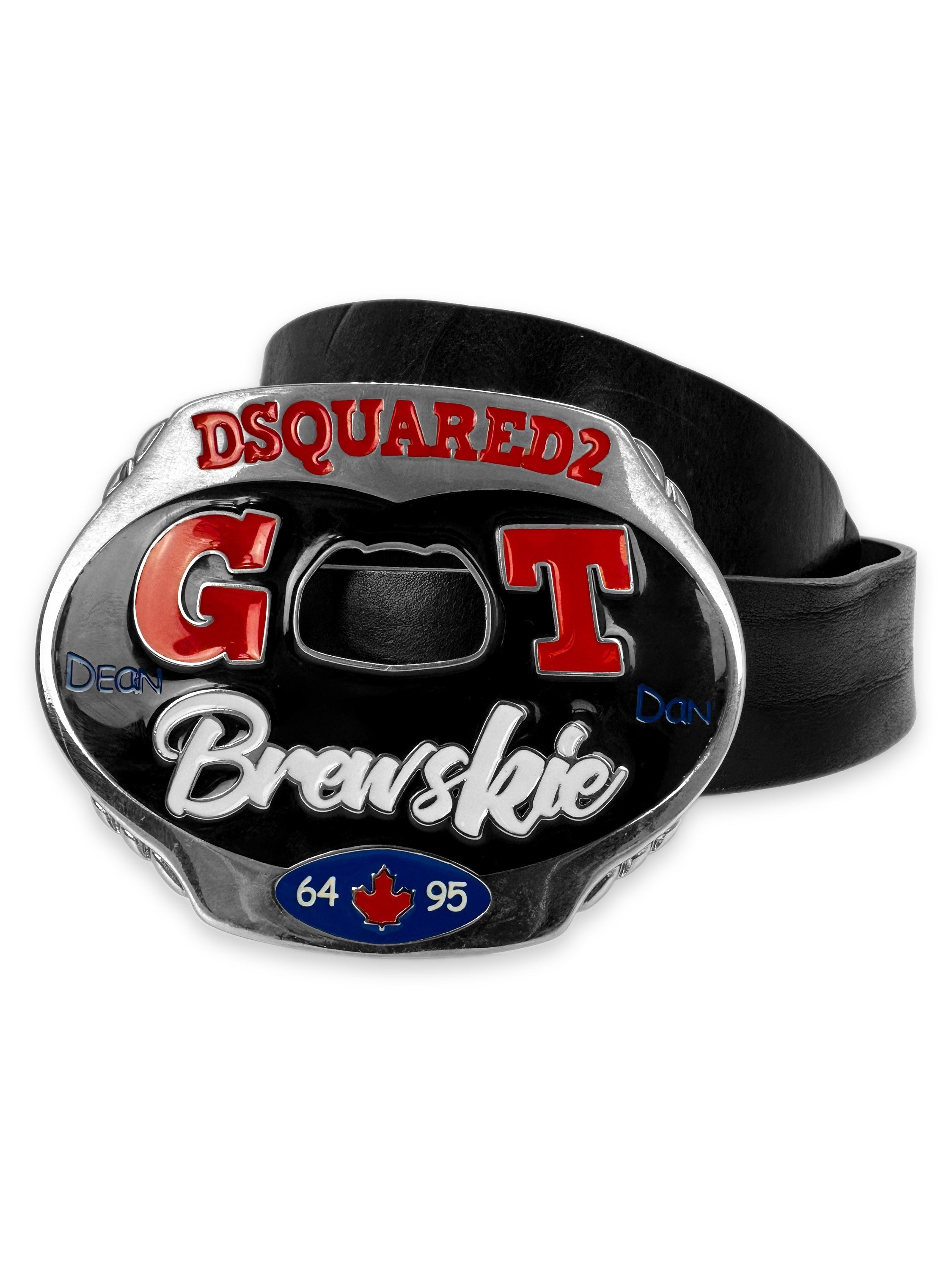 SS00 DSquared2 ‘Got Brewski?’ Bottle Opener Leather Belt