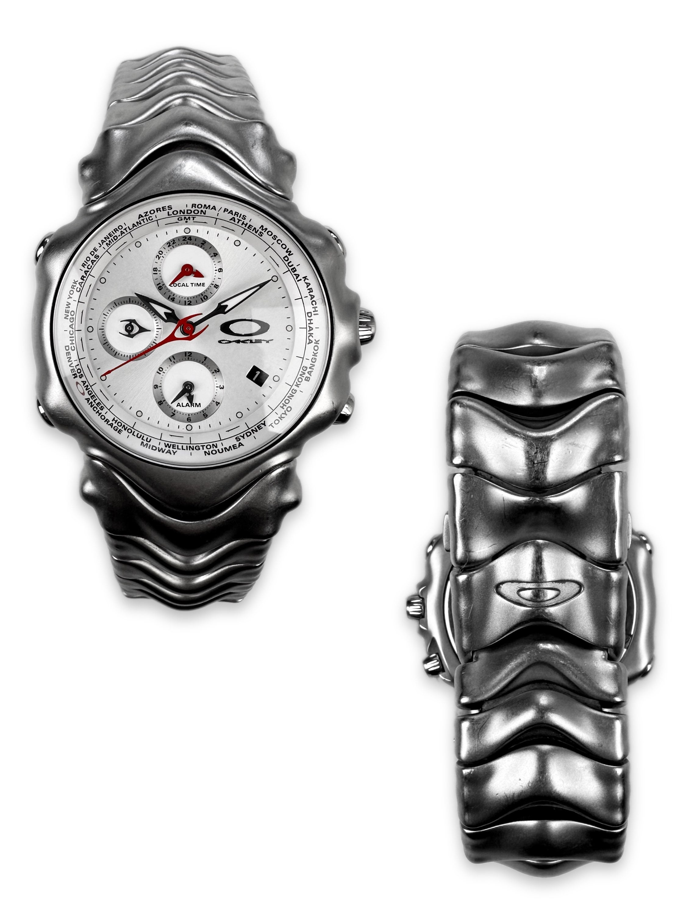 2003 Oakley ‘GMT’ Honed White Triple Chronograph Wristwatch