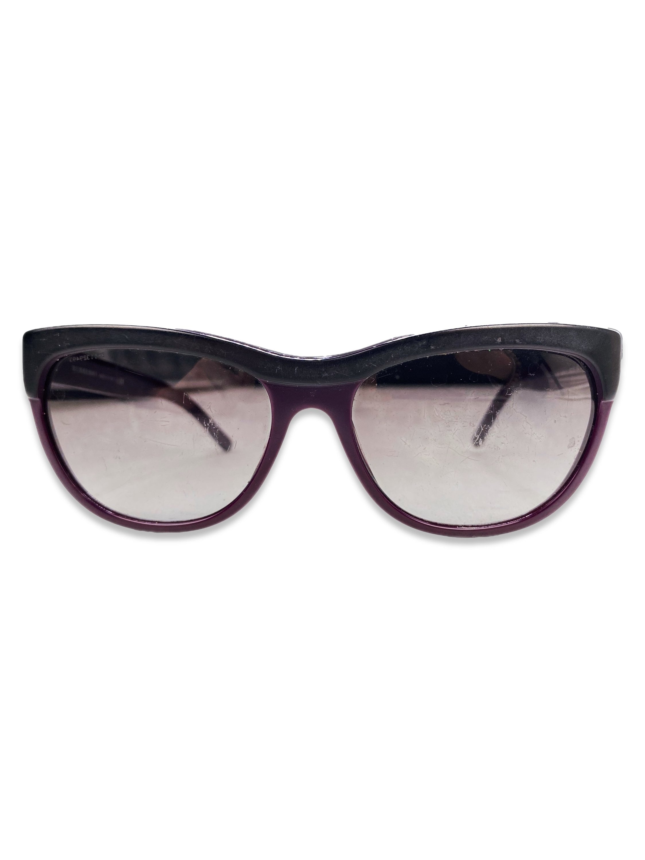Burberry Magenta Rounded Frame Rose Tint Sunglasses