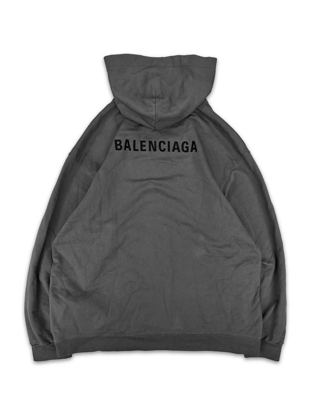 Balenciaga Embroidered Logo Slate Grey Heavy Weight Hoodie