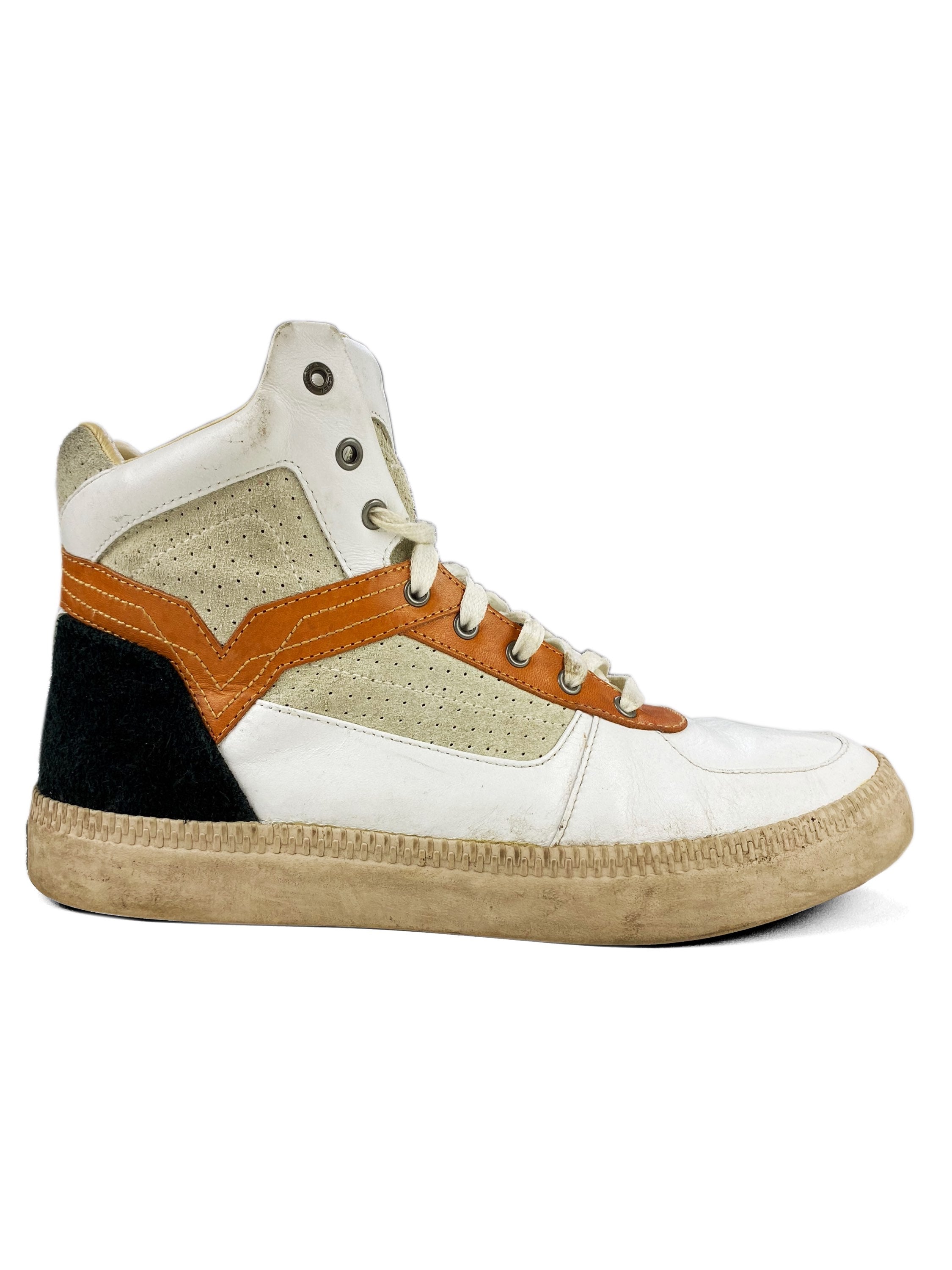 Diesel Suede Two Tone Embossed Hi-Top Sneakers