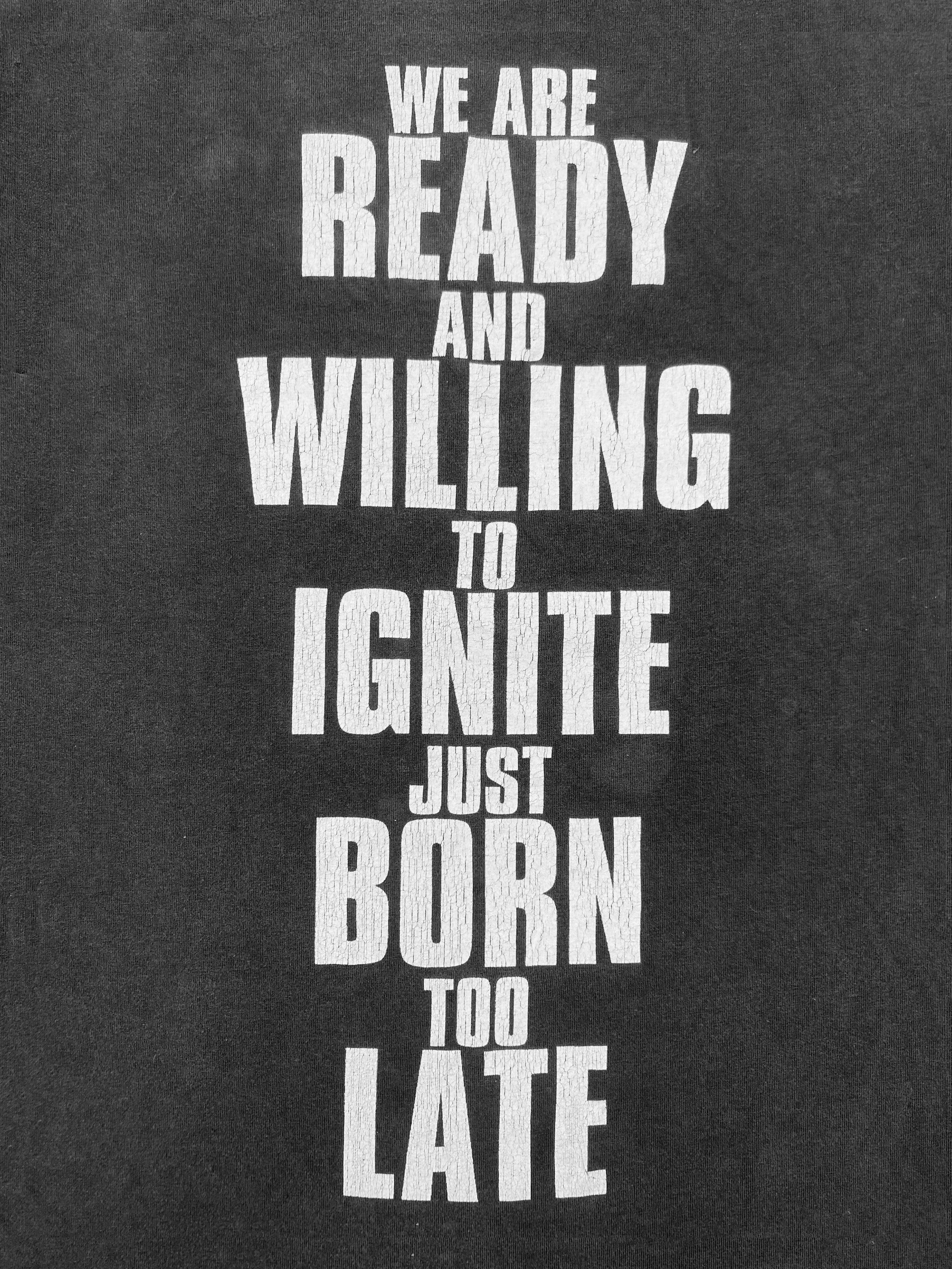 SS02 Raf Simons Fear Generation “Ready to Ignite” Graphic T-Shirt