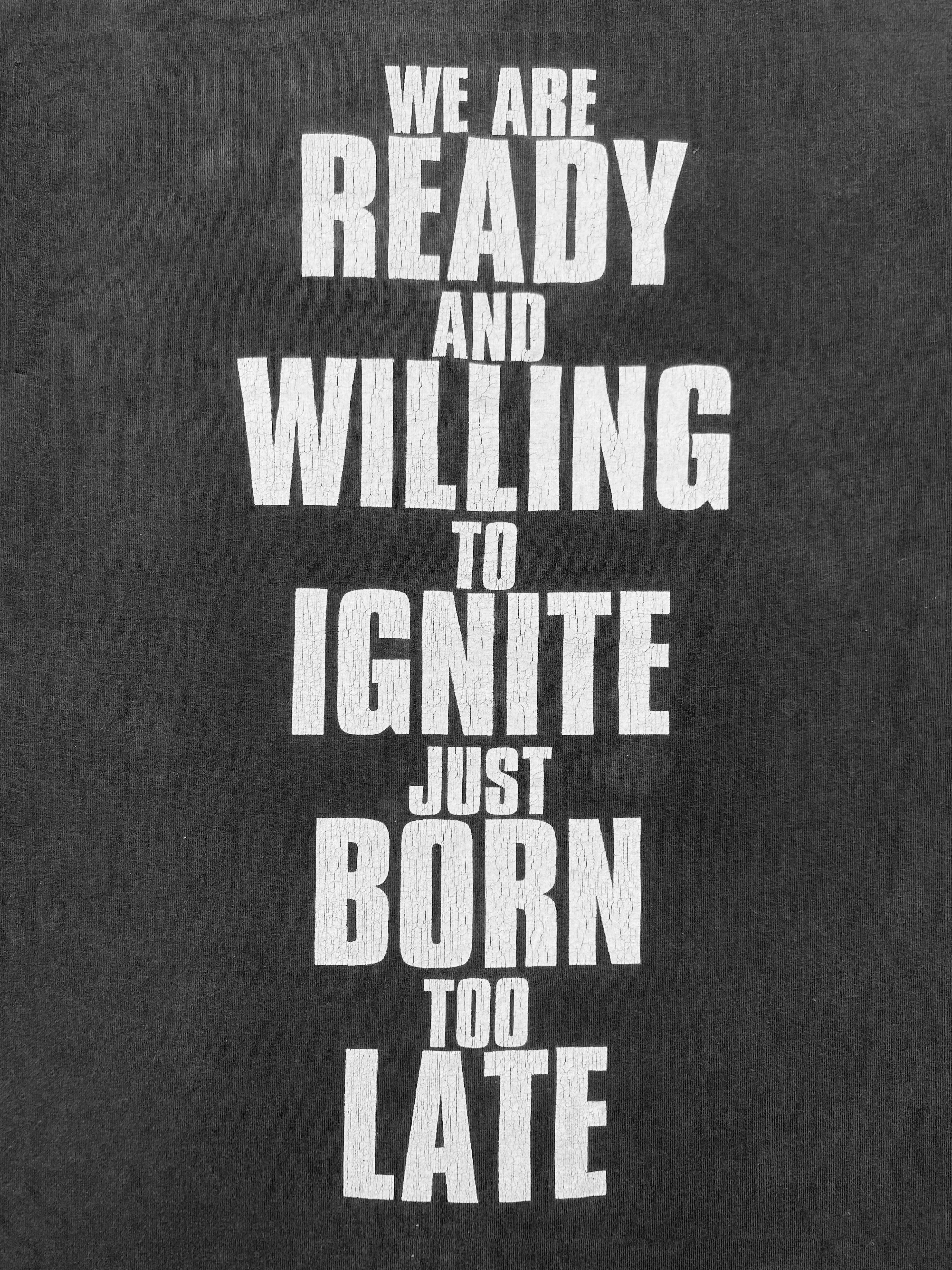 SS02 Raf Simons Fear Generation “Ready to Ignite” Graphic T-Shirt
