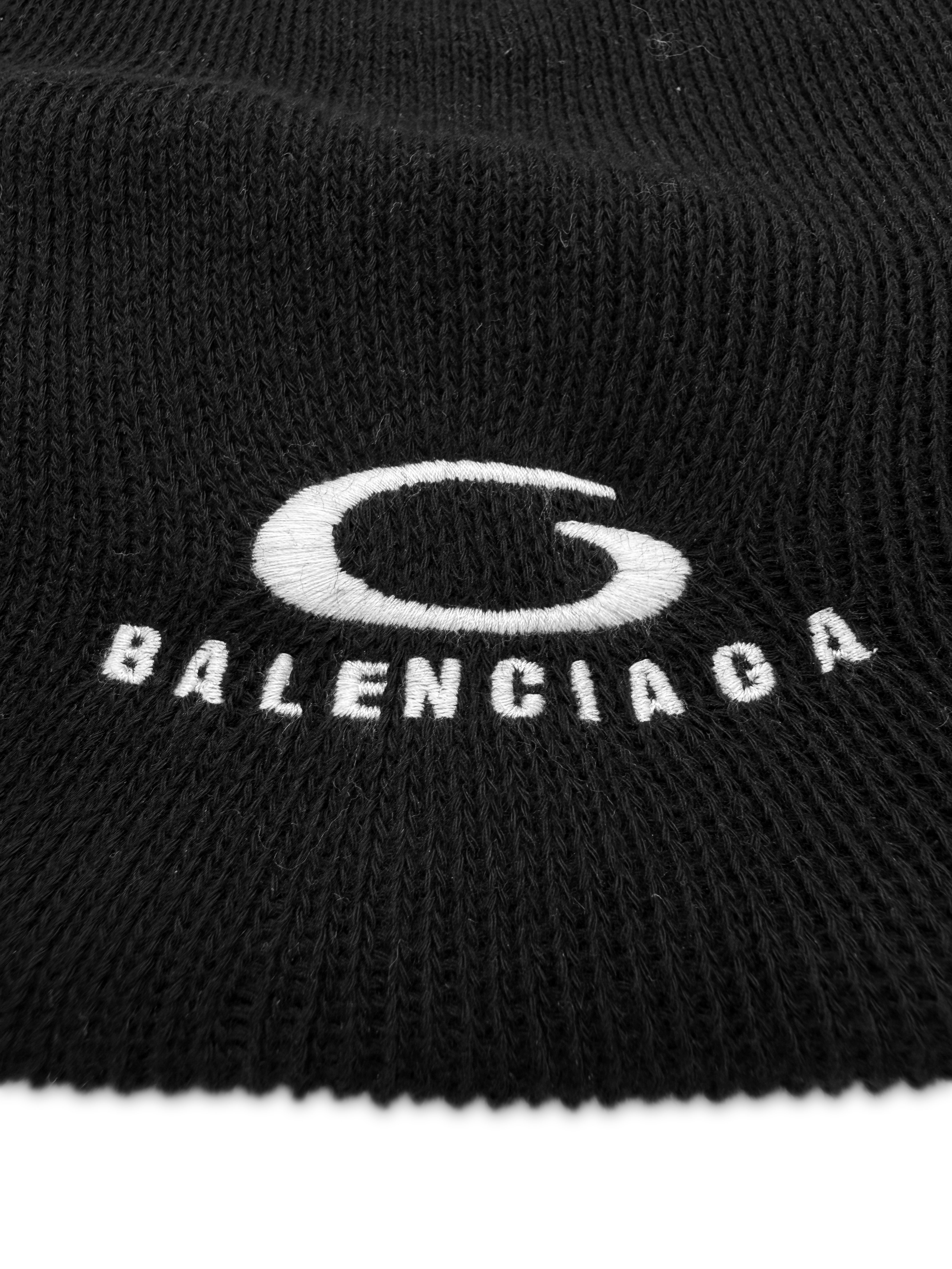 AW24 BALENCIAGA 'LOOP ICON' WAVE KNITTED SKULL CAP BEANIE
