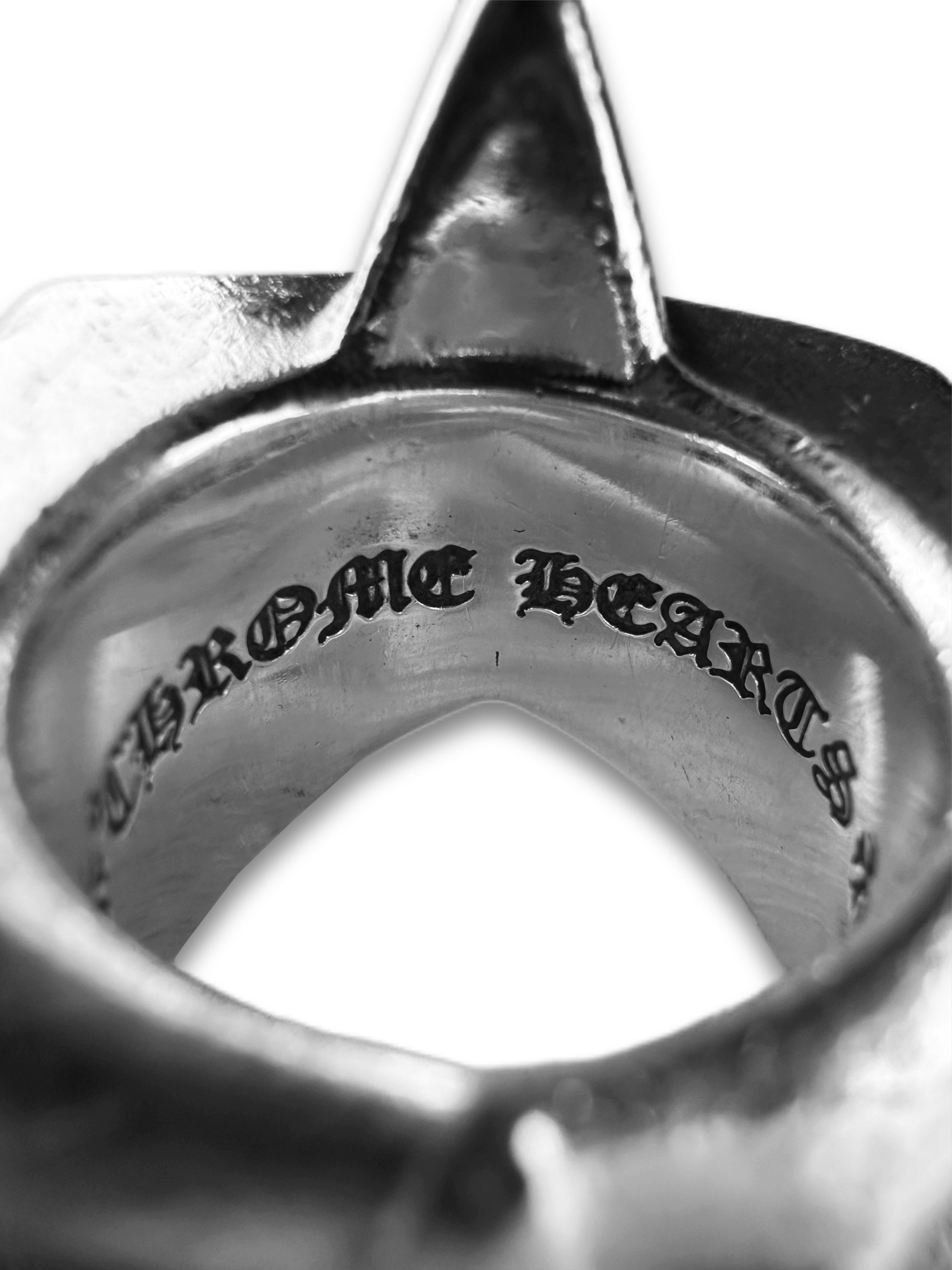 Chrome Hearts ‘5 Point Star’ .925 Silver XL Etched Ring