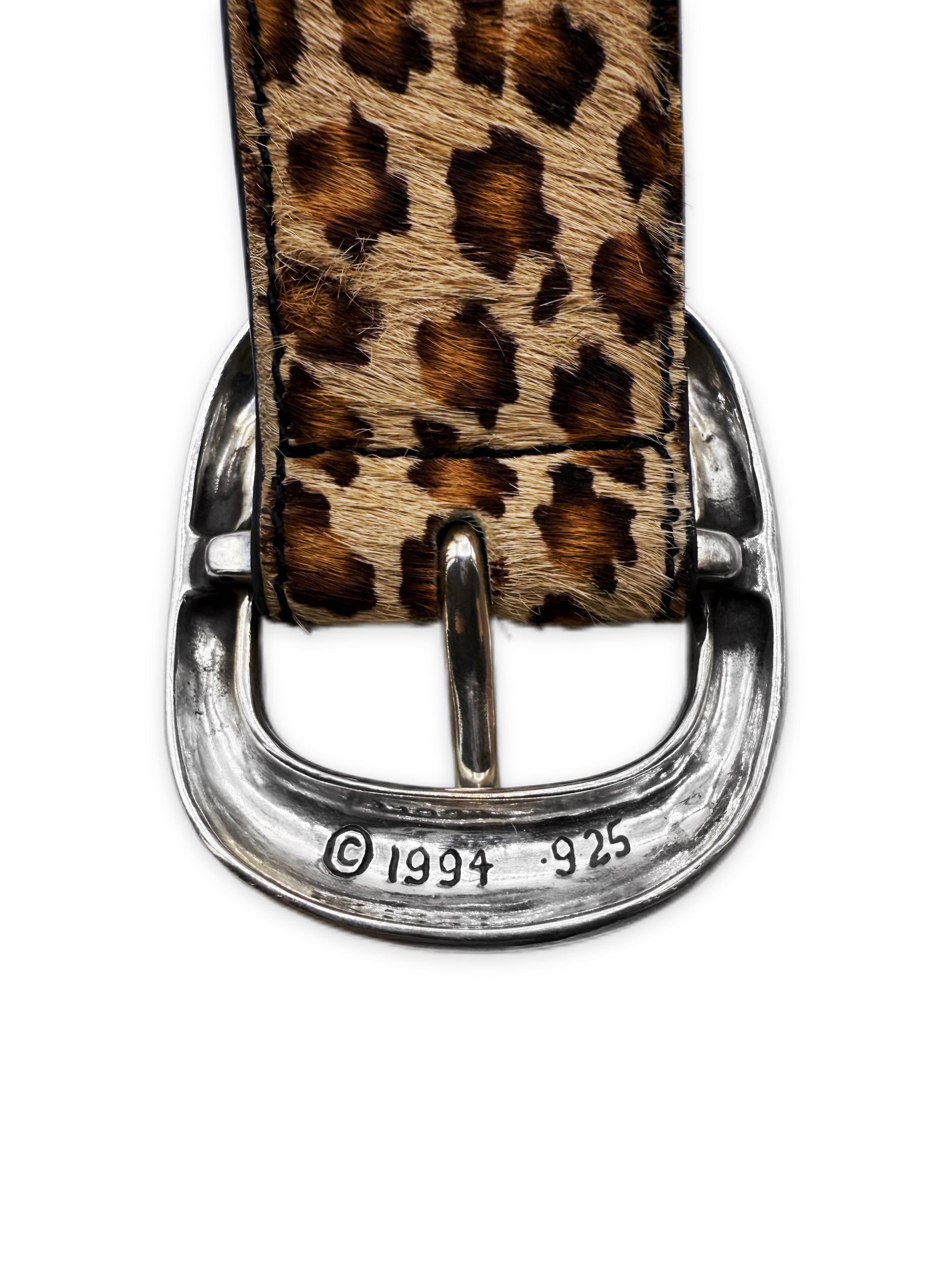 Chrome Hearts Cheetah Pony Hair Gunslinger Leather Belt
