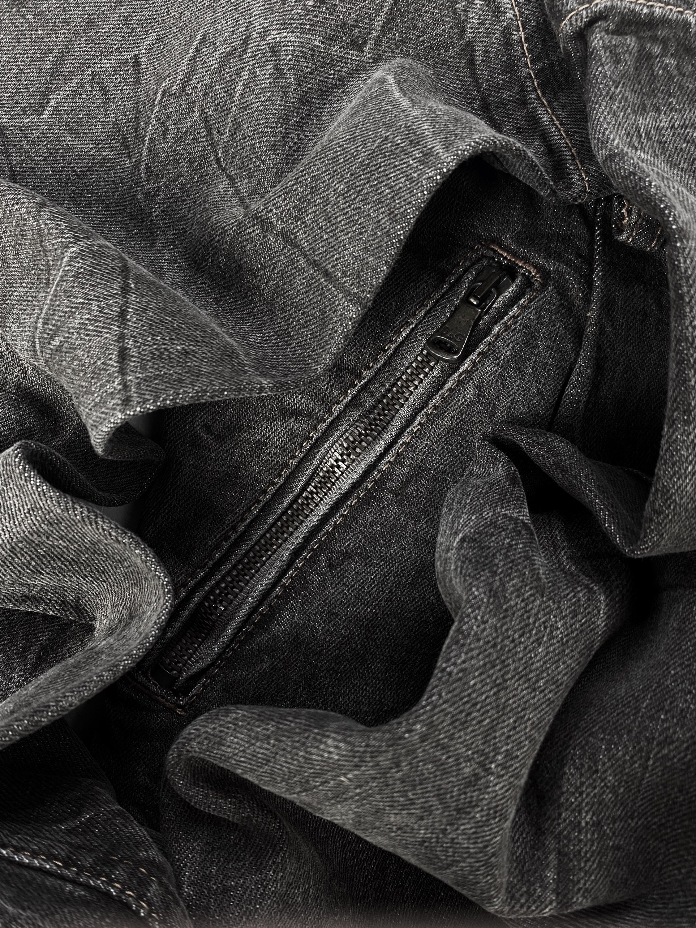 00s Dolce &amp; Gabbana Ash Wash Multi-zip Wide Cut Denim
