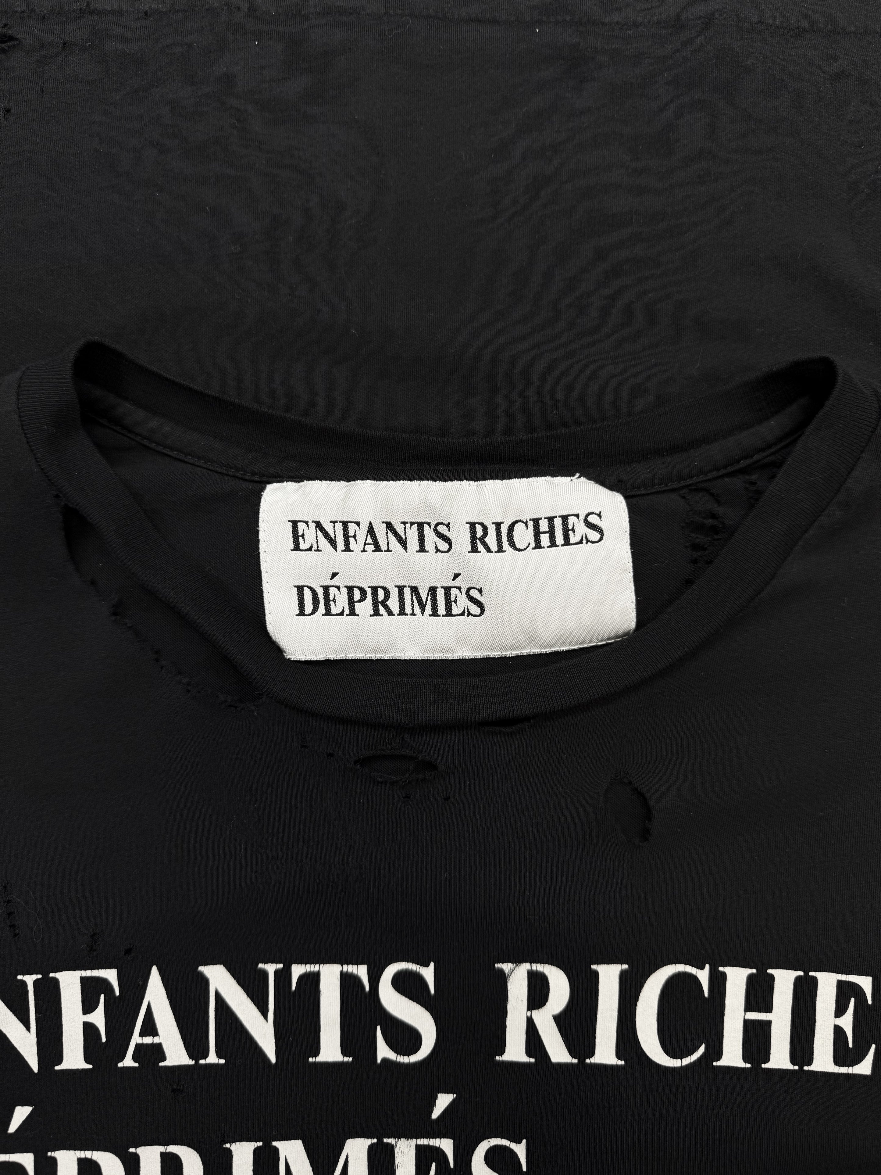 Enfants Riches Deprimes OG Black Logo Distressed T-Shirt