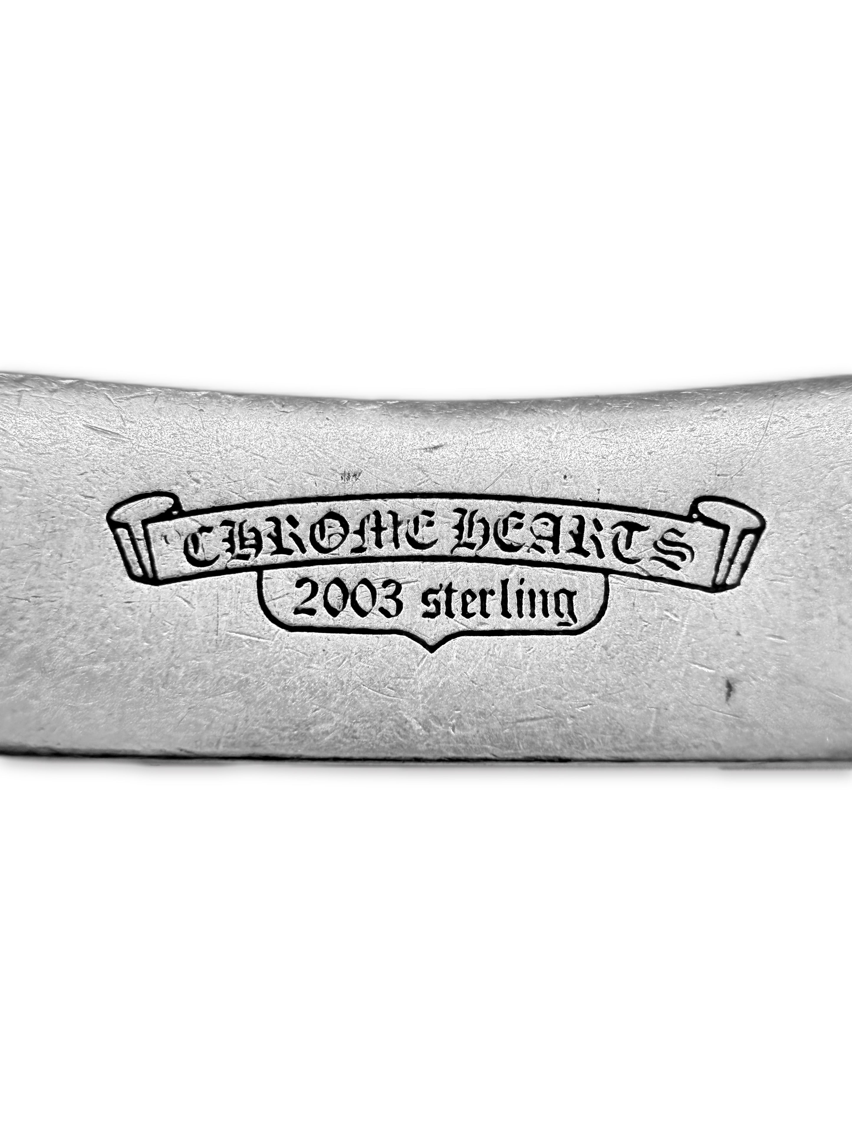 Chrome Hearts ‘Fuck’ ID Cuban Link .925 Silver Bracelet