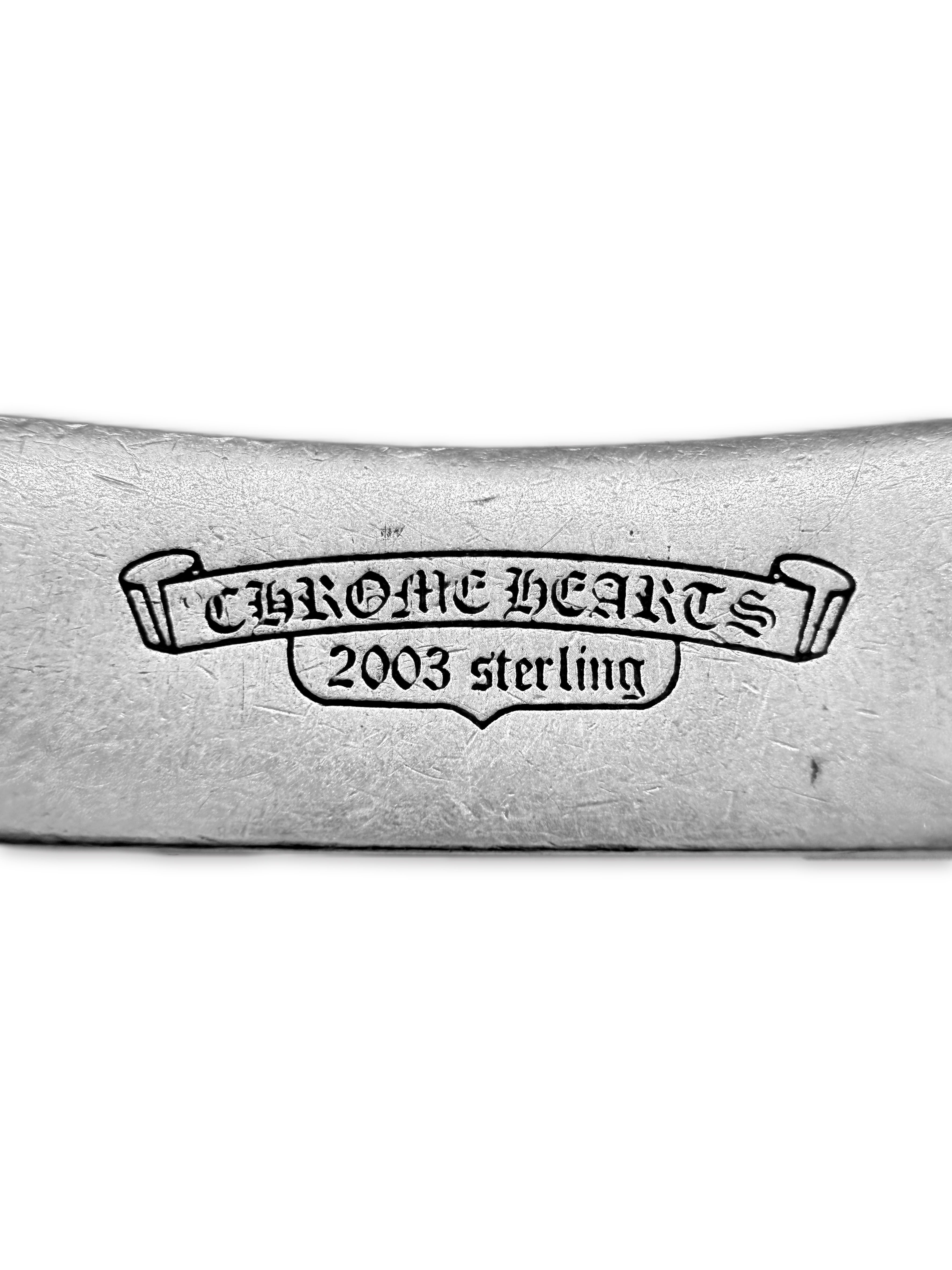 Chrome Hearts ‘Fuck’ ID Cuban Link .925 Silver Bracelet