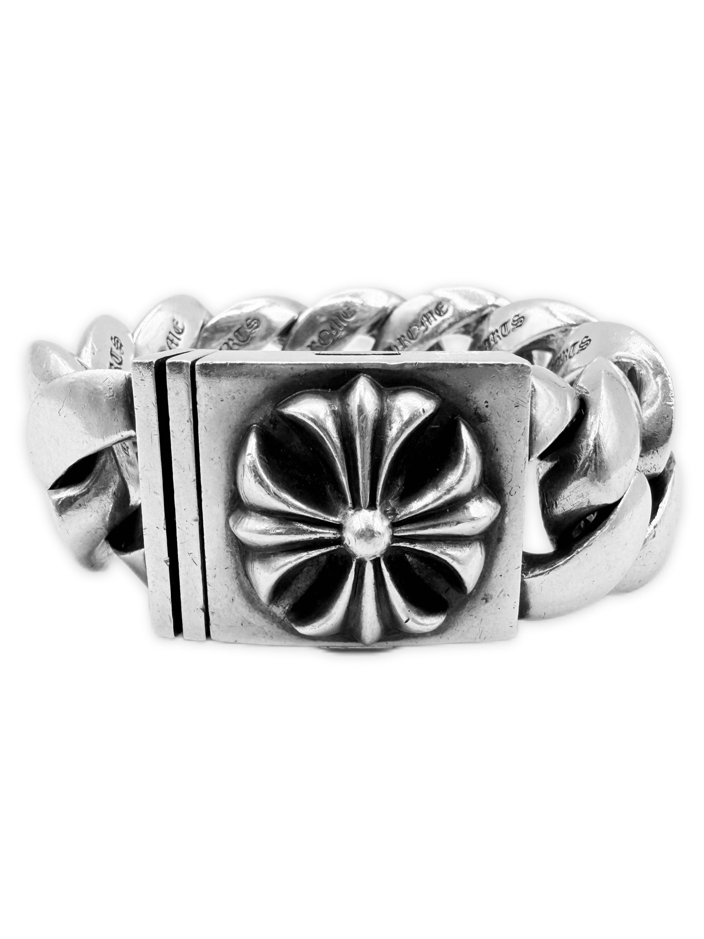 Chrome Hearts XXL Jumbo Cuban Link Plus Box ID .925 Silver Bracelet