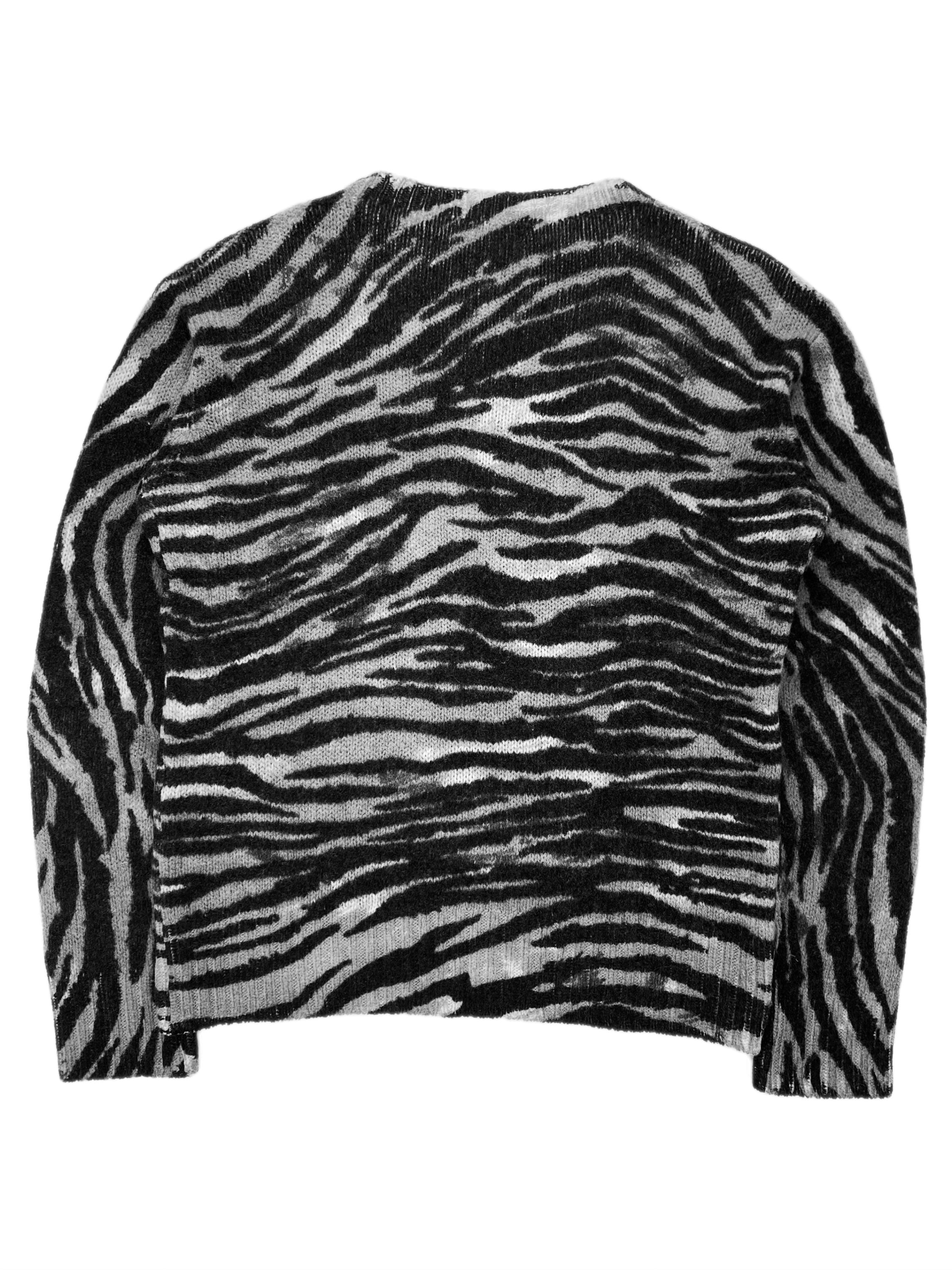 AW17 Prada Zebra Striped Virgin Wool Knitted Sweater