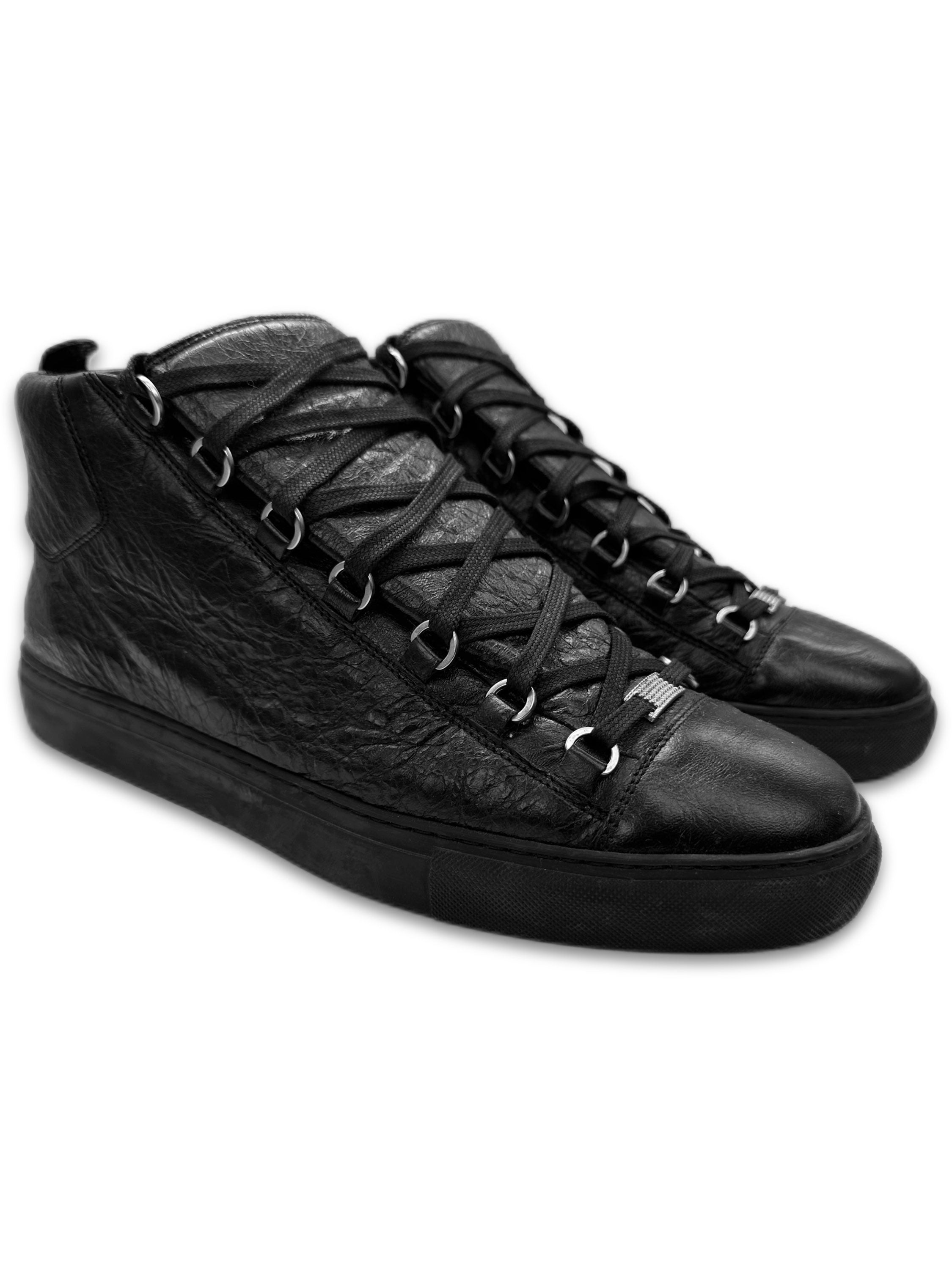 2012 Balenciaga ‘Arena’ Black Leather Blistered Low-top Sneakers